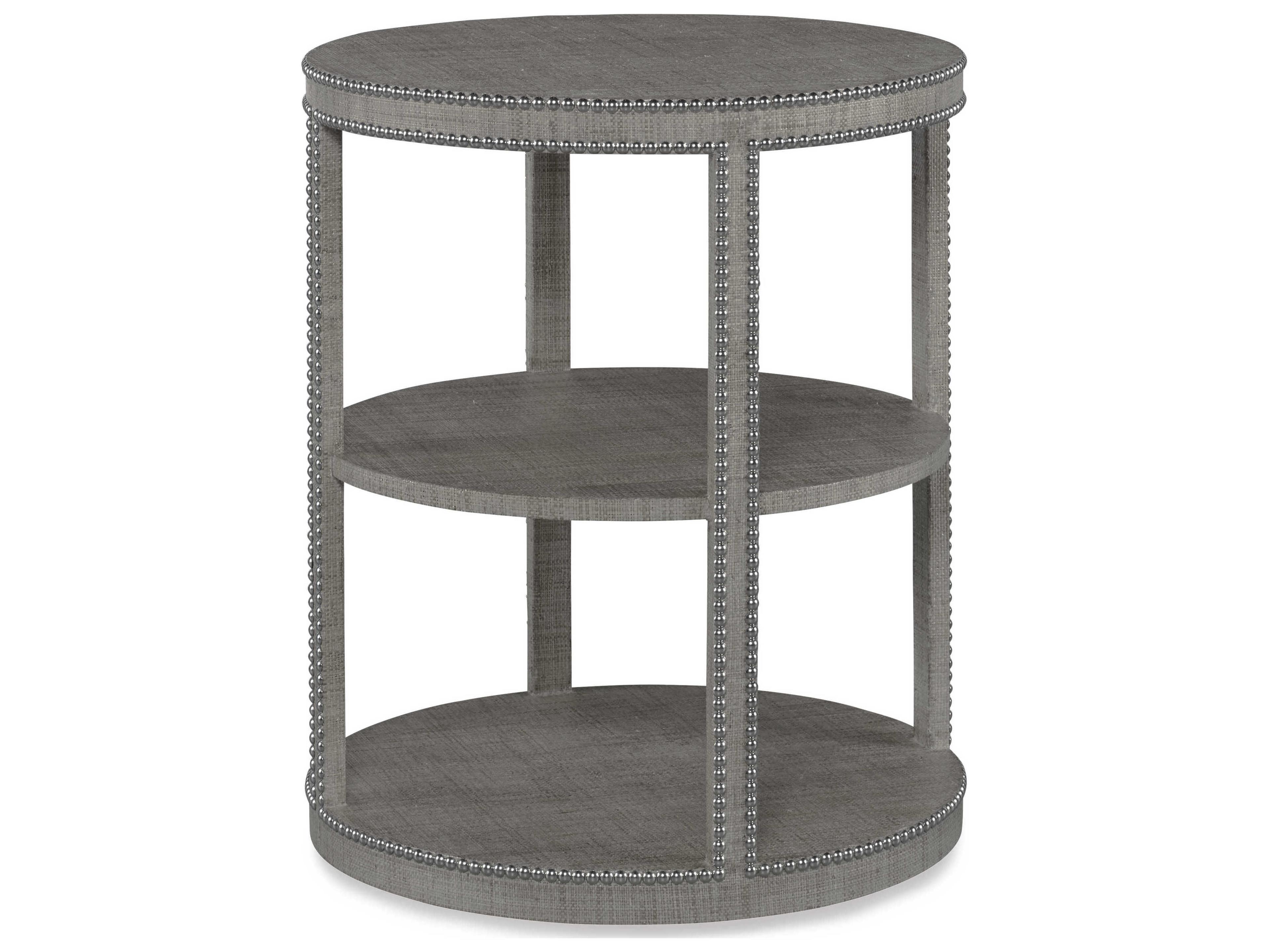 Century Furniture Curate Round Glass French Grey End Table