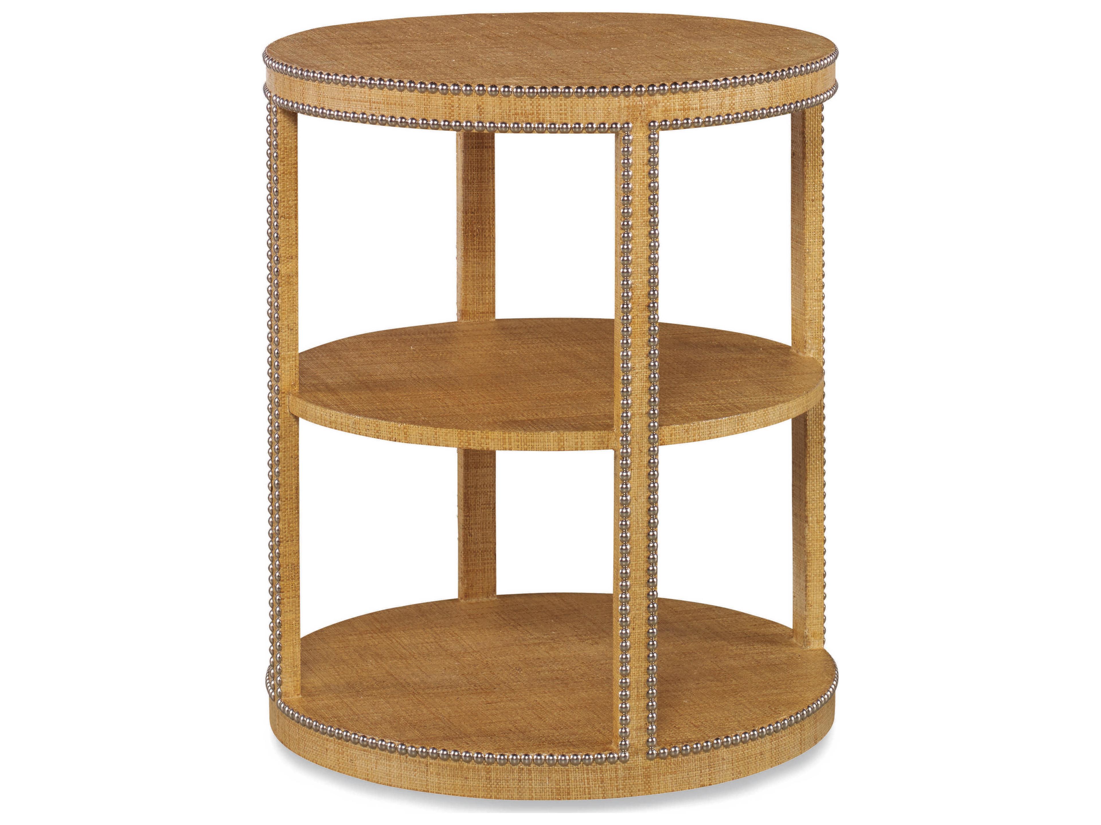 Curate Round Glass Natural End Table