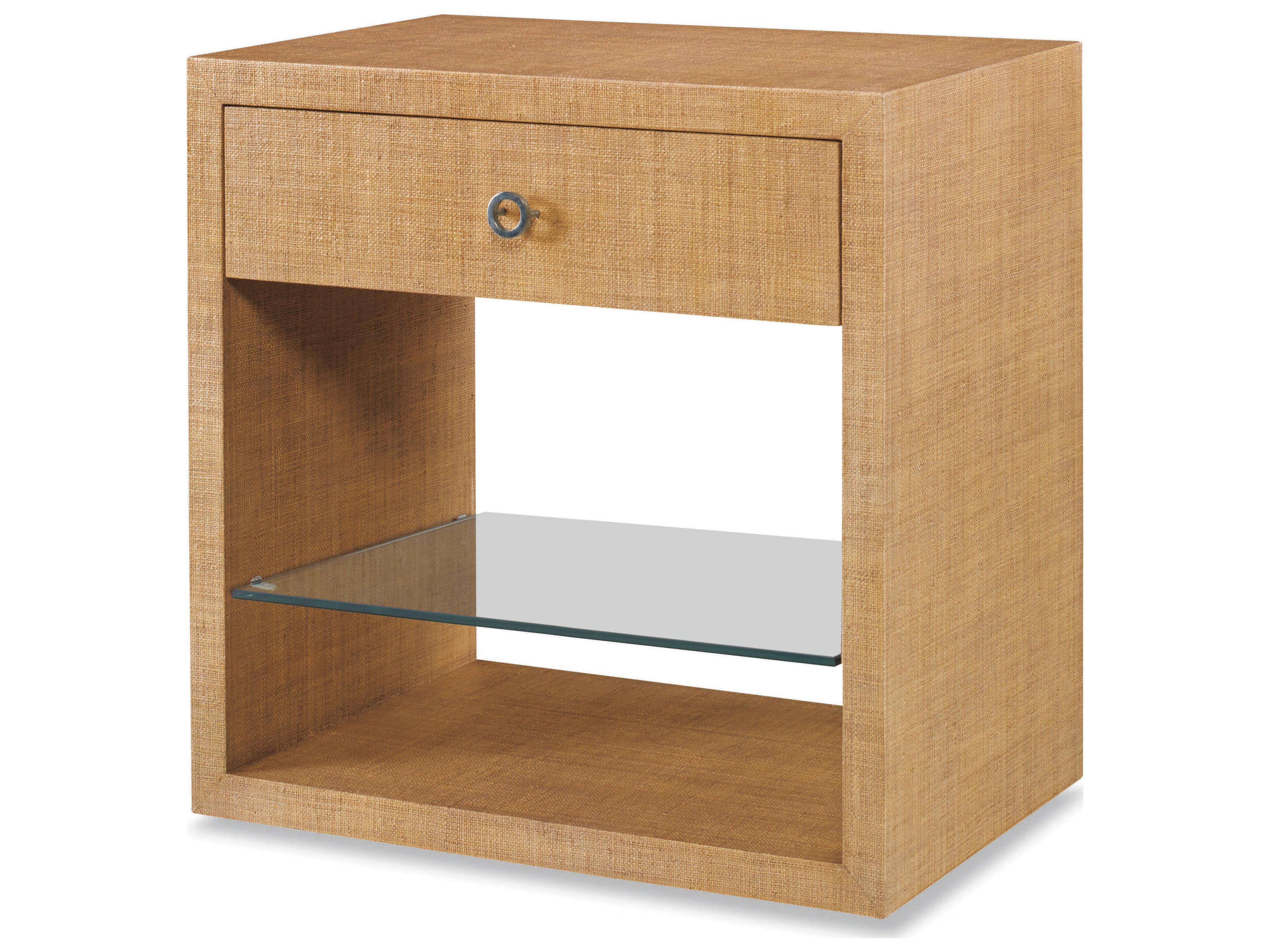 Curate 1-Drawer Brown Mahogany Wood Nightstand