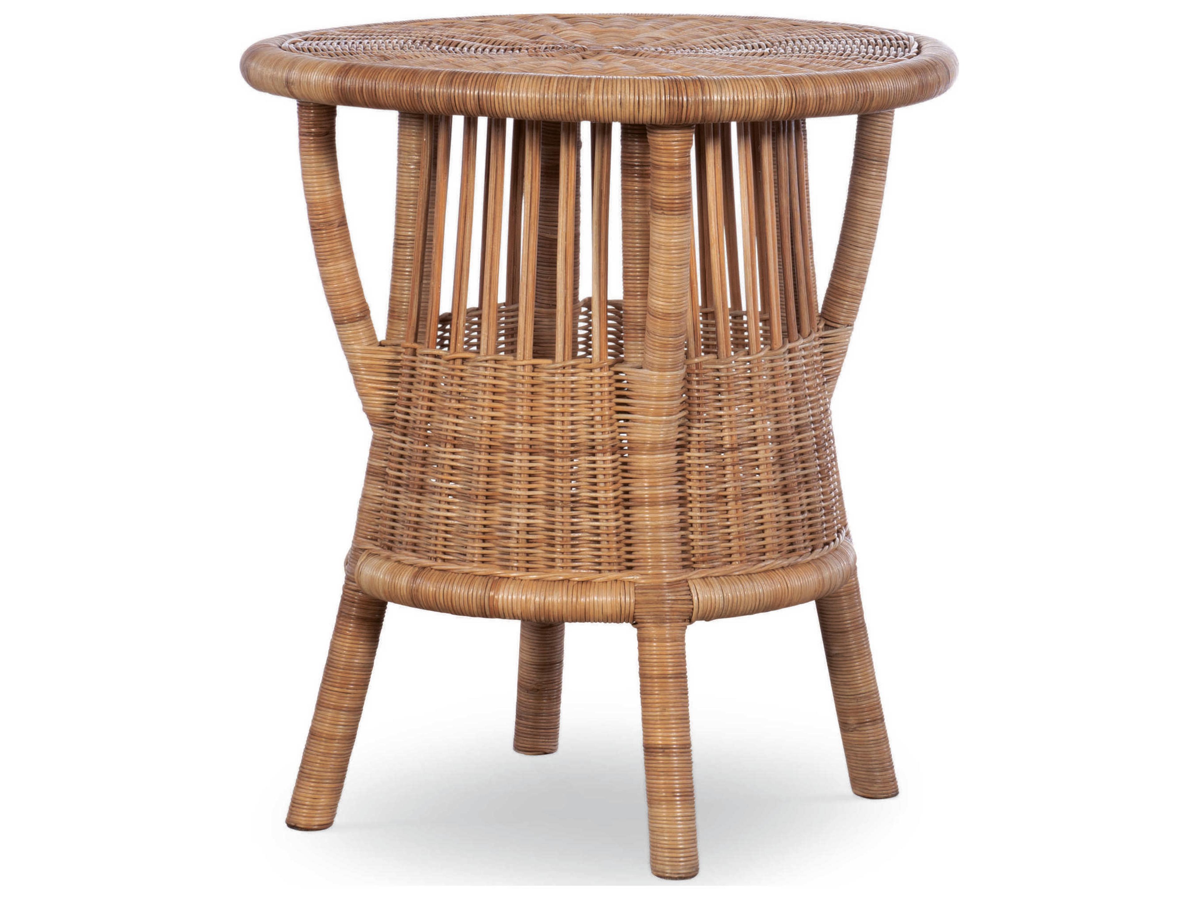 Century Furniture Curate Round Glass Natural End Table