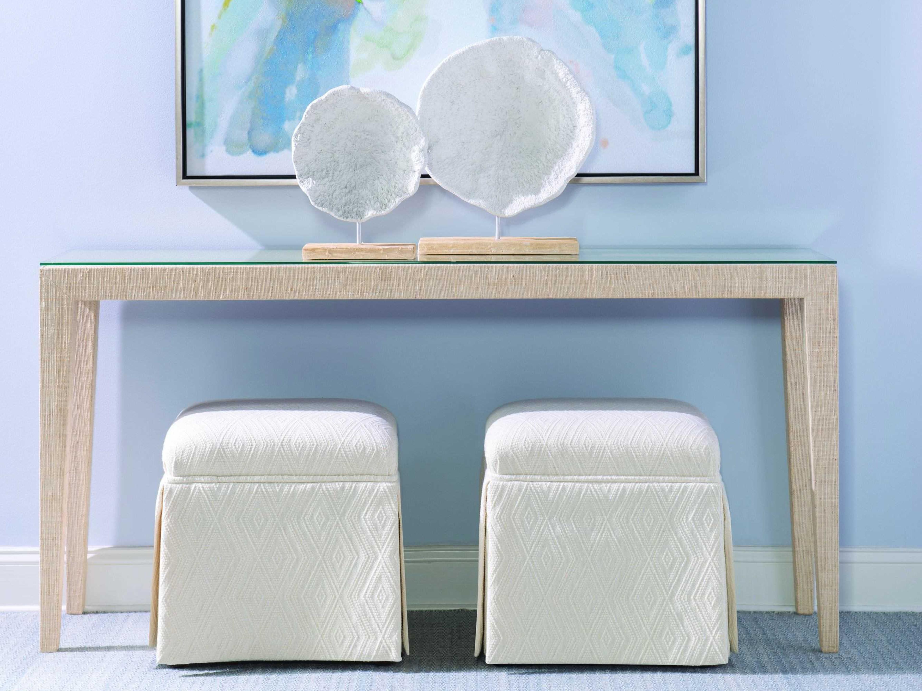 Century Furniture Curate Rectangular Glass Natural Console Table