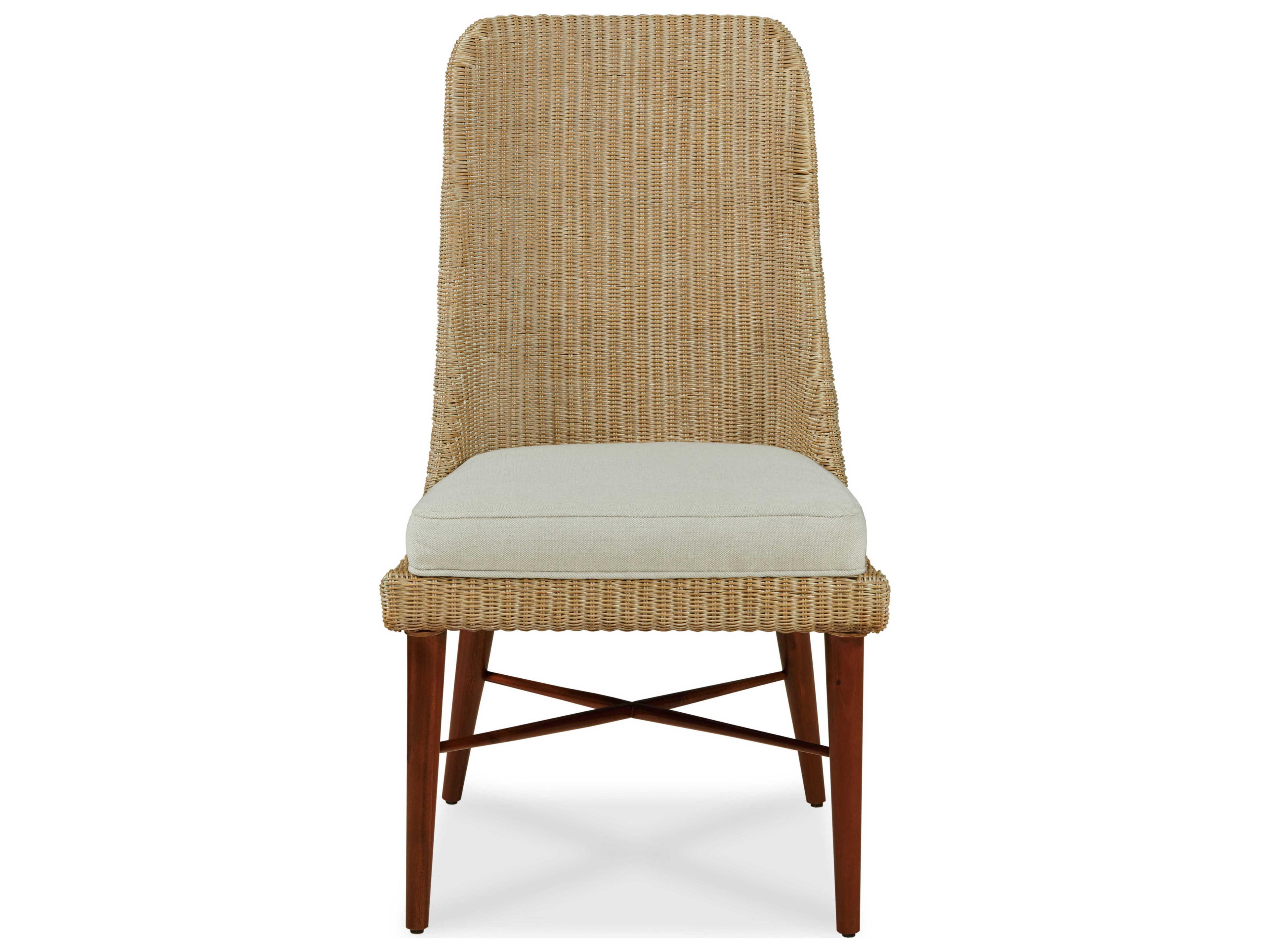 Century Furniture Curate Mahogany Wood Brown Upholstered Side Dining Chair