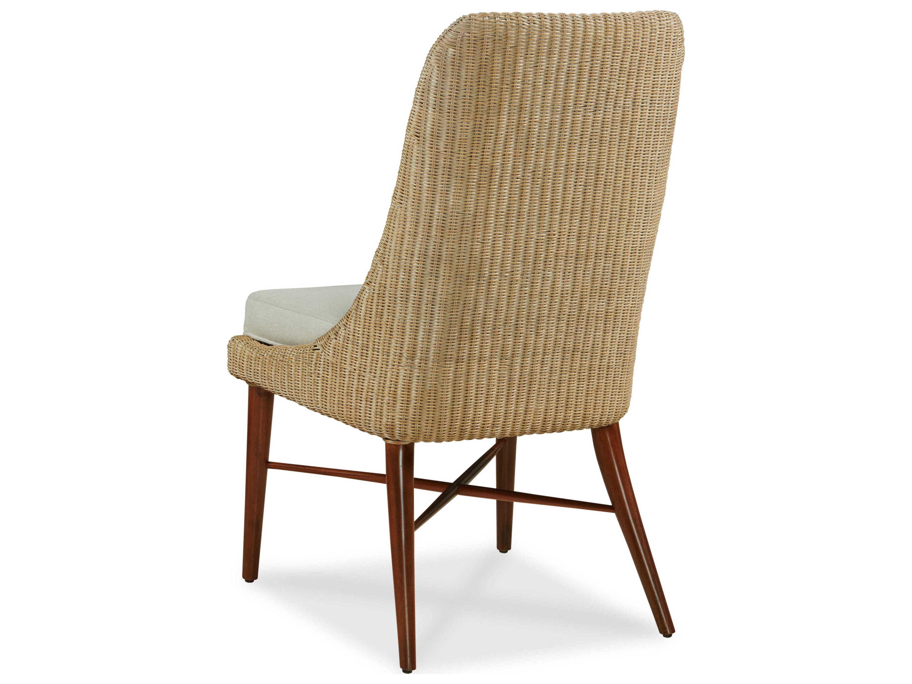 Century Furniture Curate Mahogany Wood Brown Upholstered Side Dining Chair