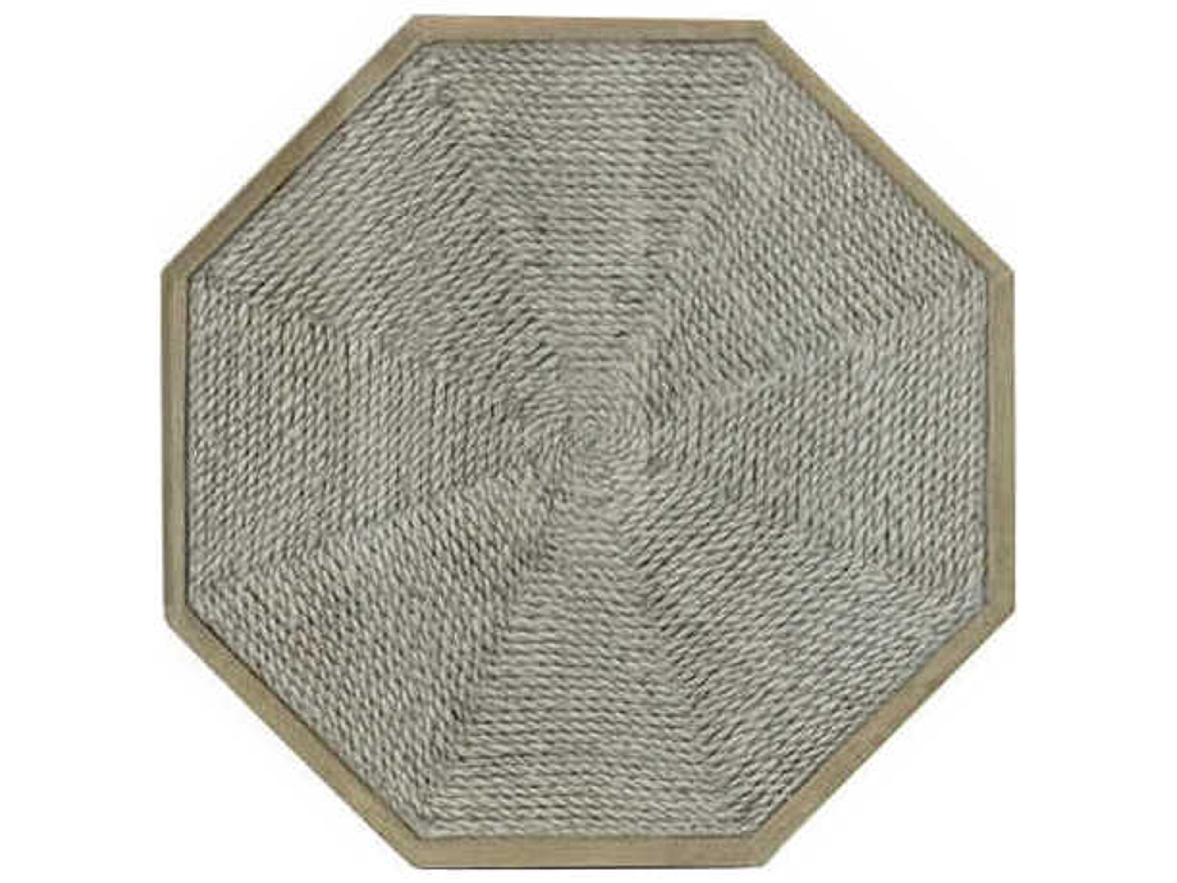 Century Furniture Curate Octagon Glass Tan Grey End Table