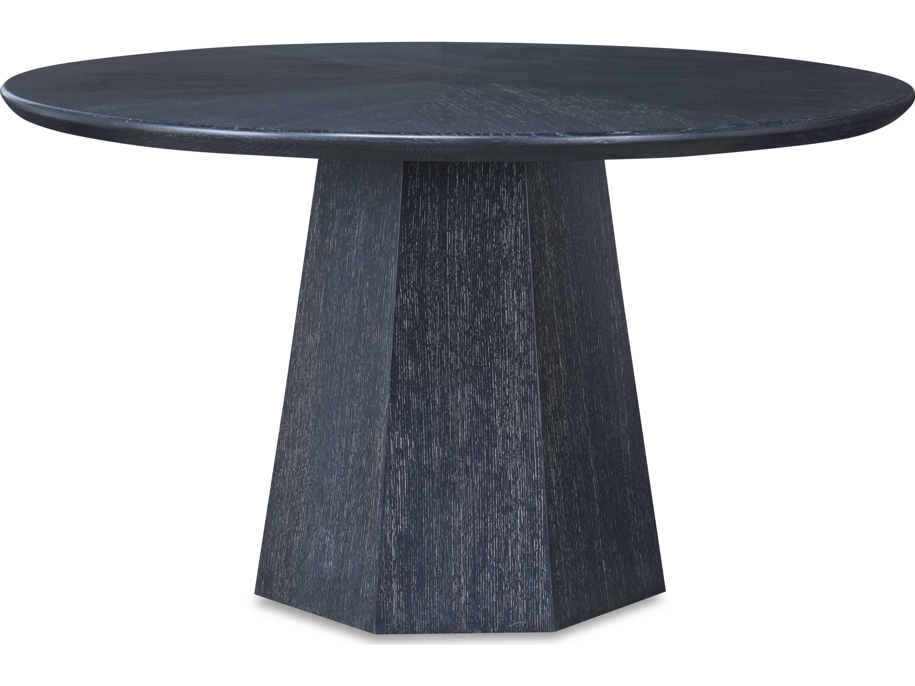 Curate Round Wood Black Cerused Dining Table