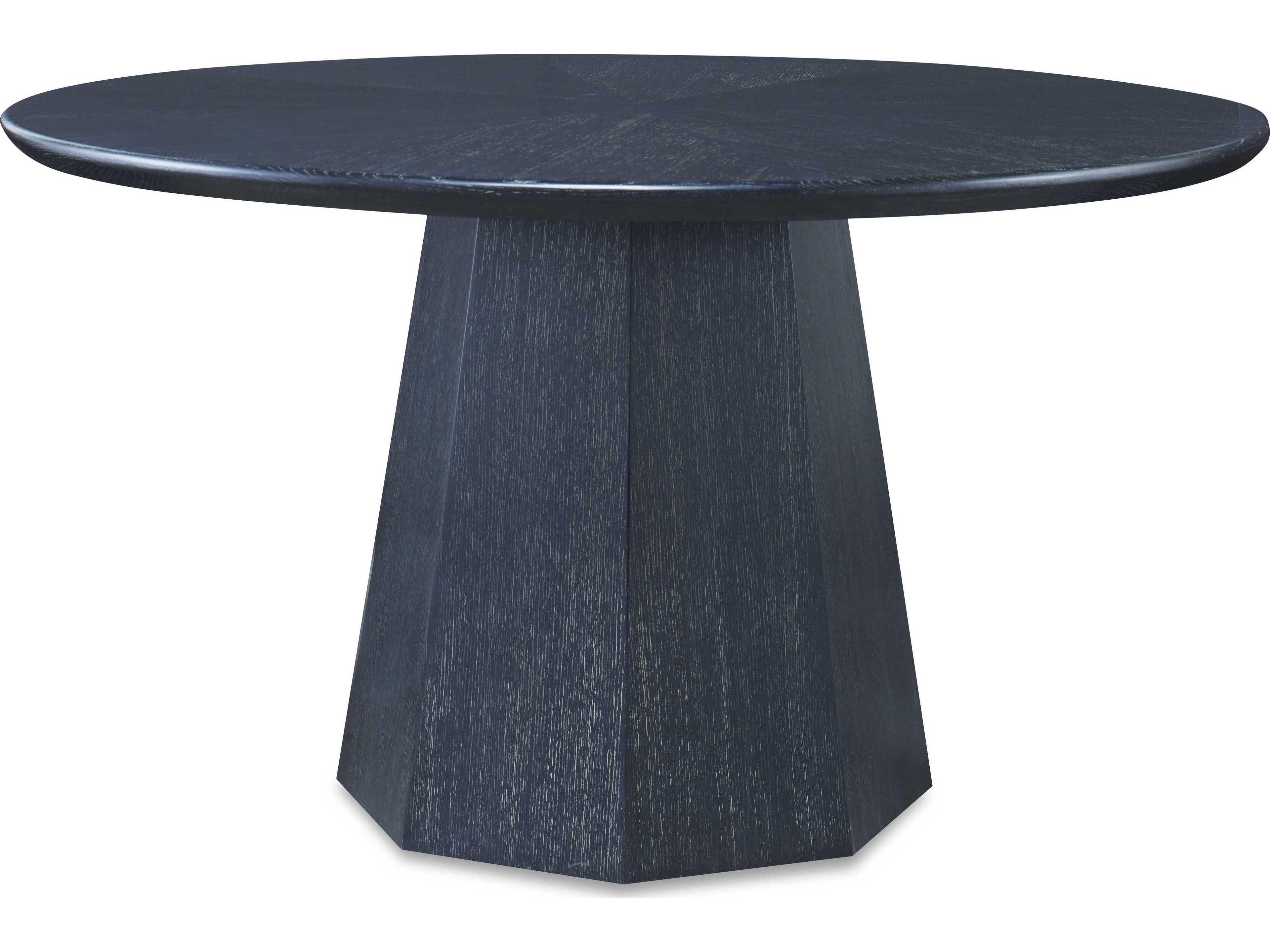Century Furniture Curate Round Wood Black Cerused Dining Table