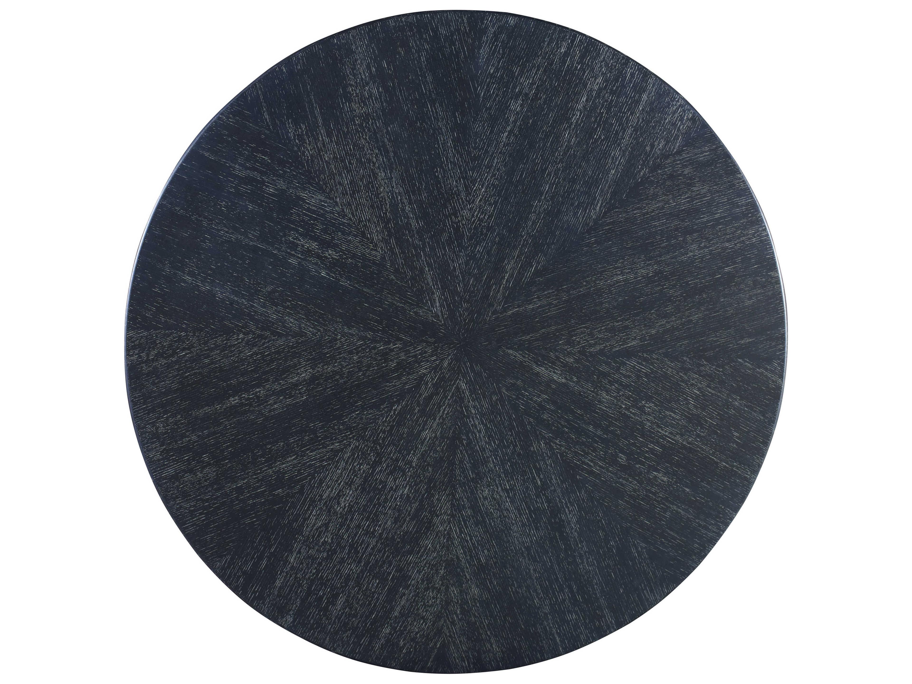 Century Furniture Curate Round Wood Black Cerused Dining Table