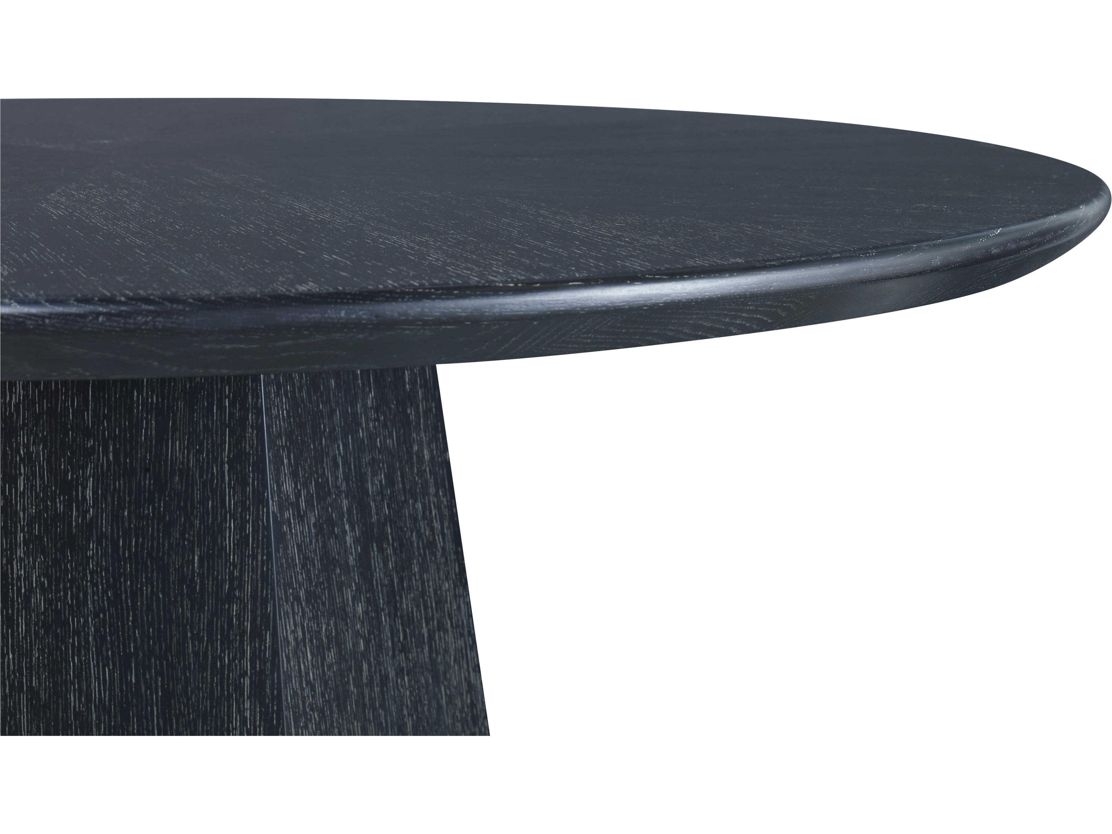 Century Furniture Curate Round Wood Black Cerused Dining Table
