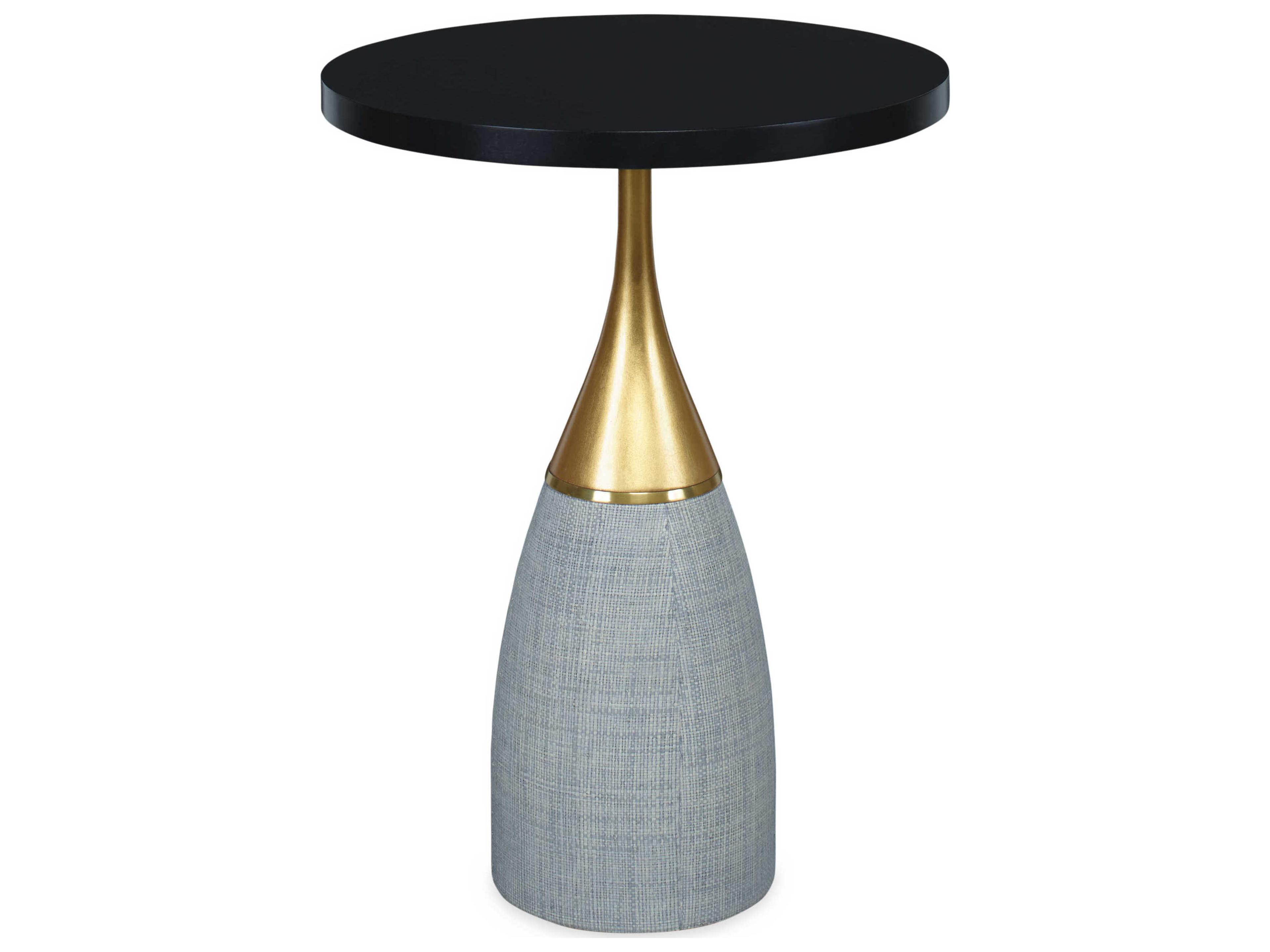Century Furniture Curate Round Wood French Grey Black End Table