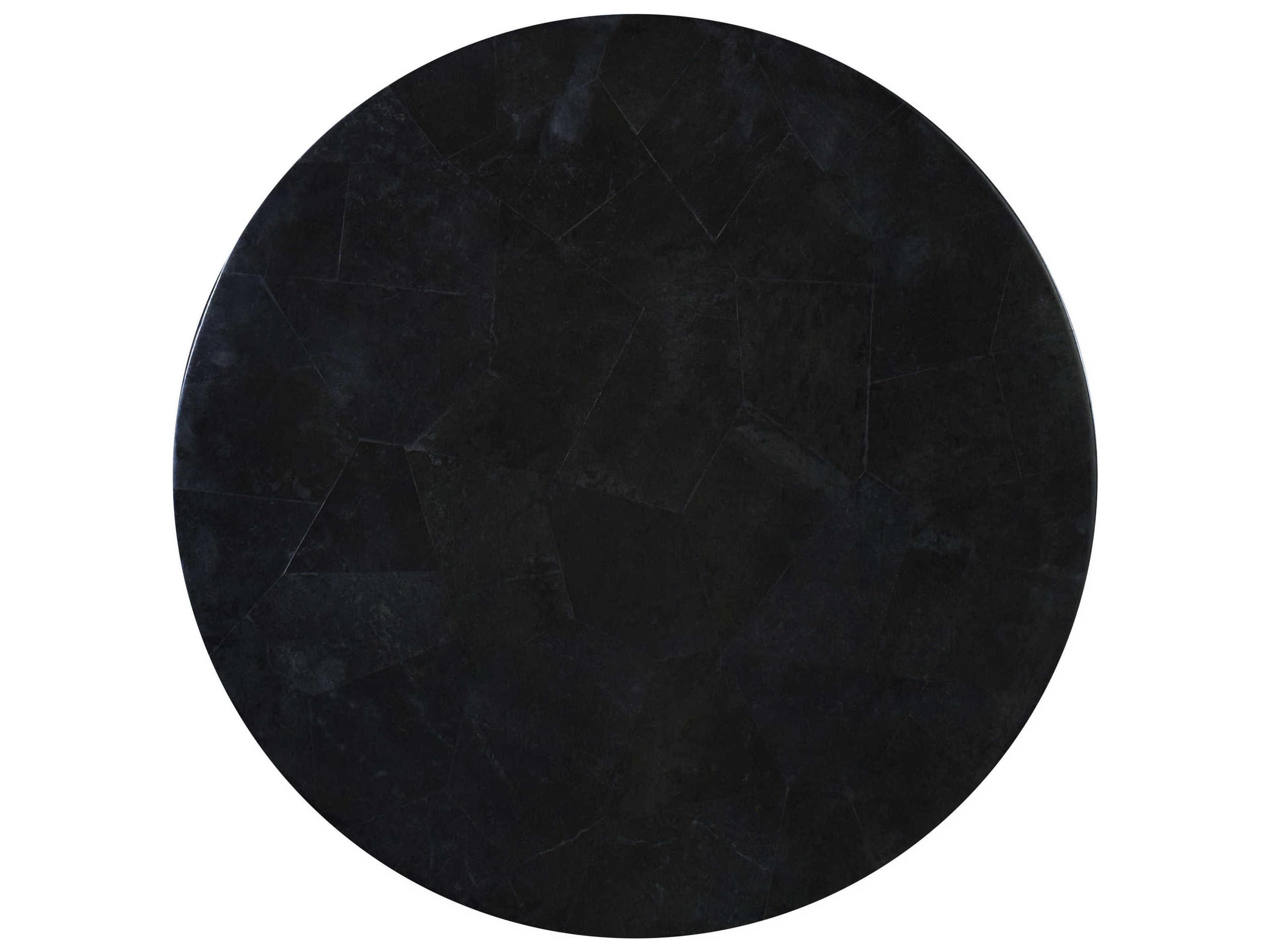 Century Furniture Curate Round Stone Natural Black End Table