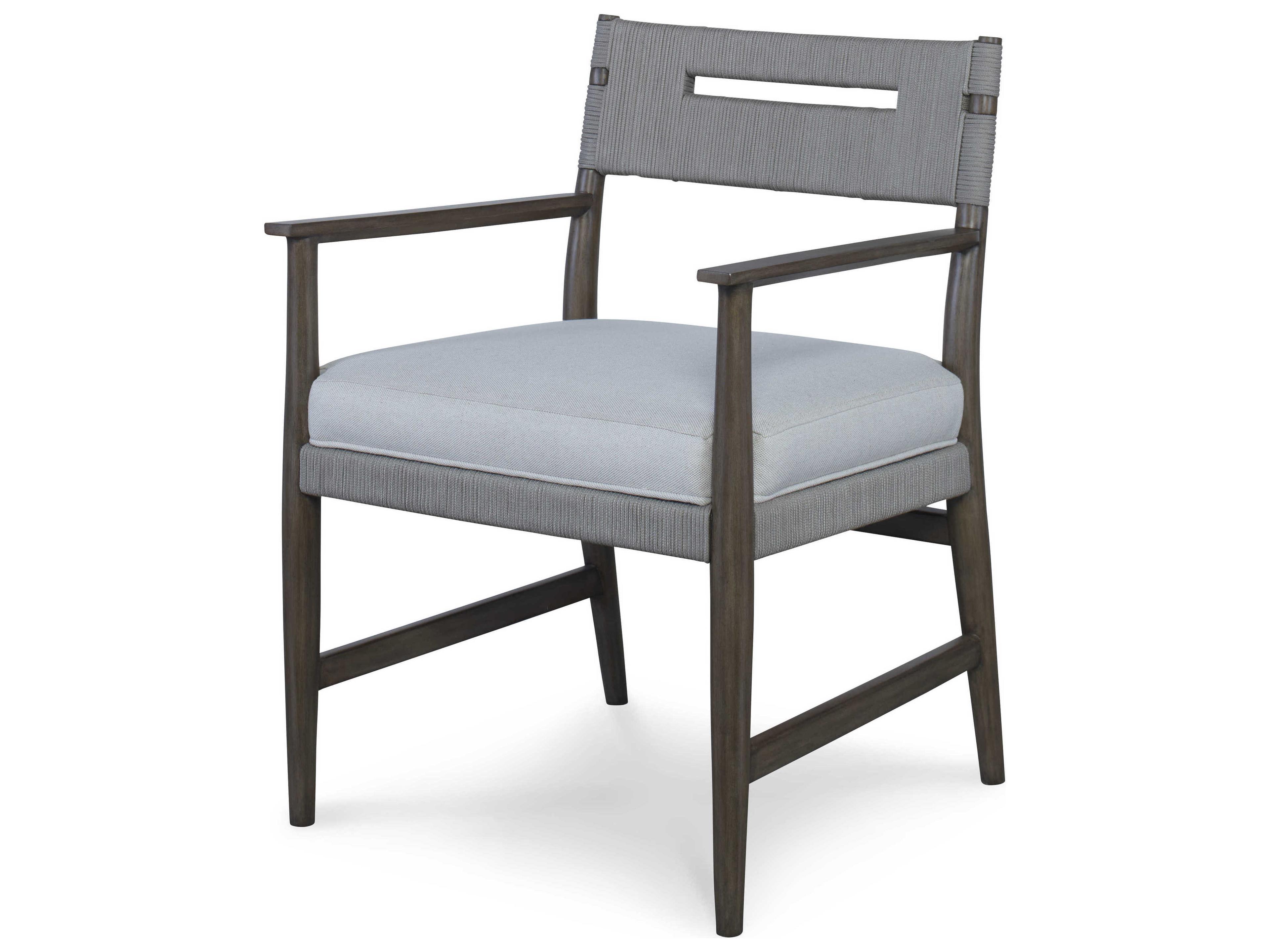 Century Furniture Curate Beech Wood Gray Upholstered Arm Dining Chair