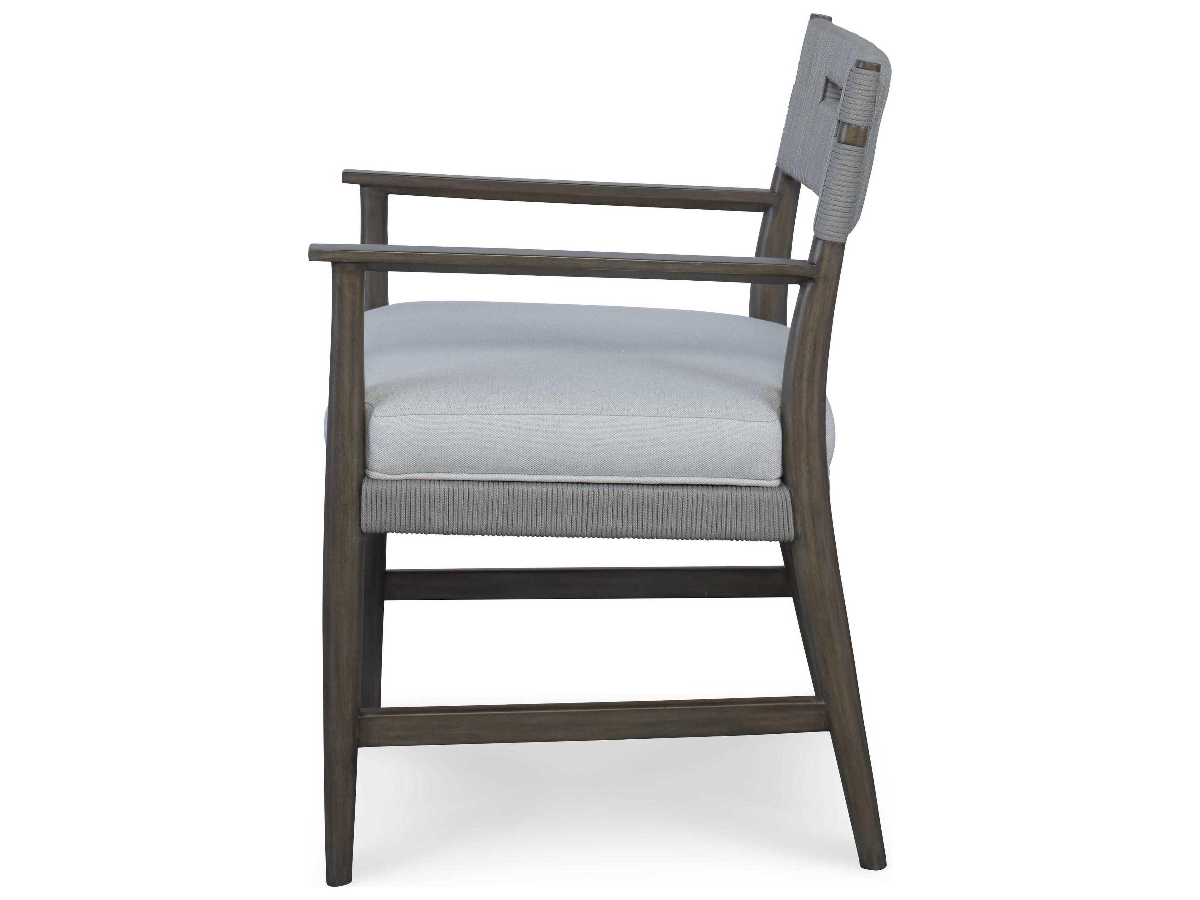 Century Furniture Curate Beech Wood Gray Upholstered Arm Dining Chair