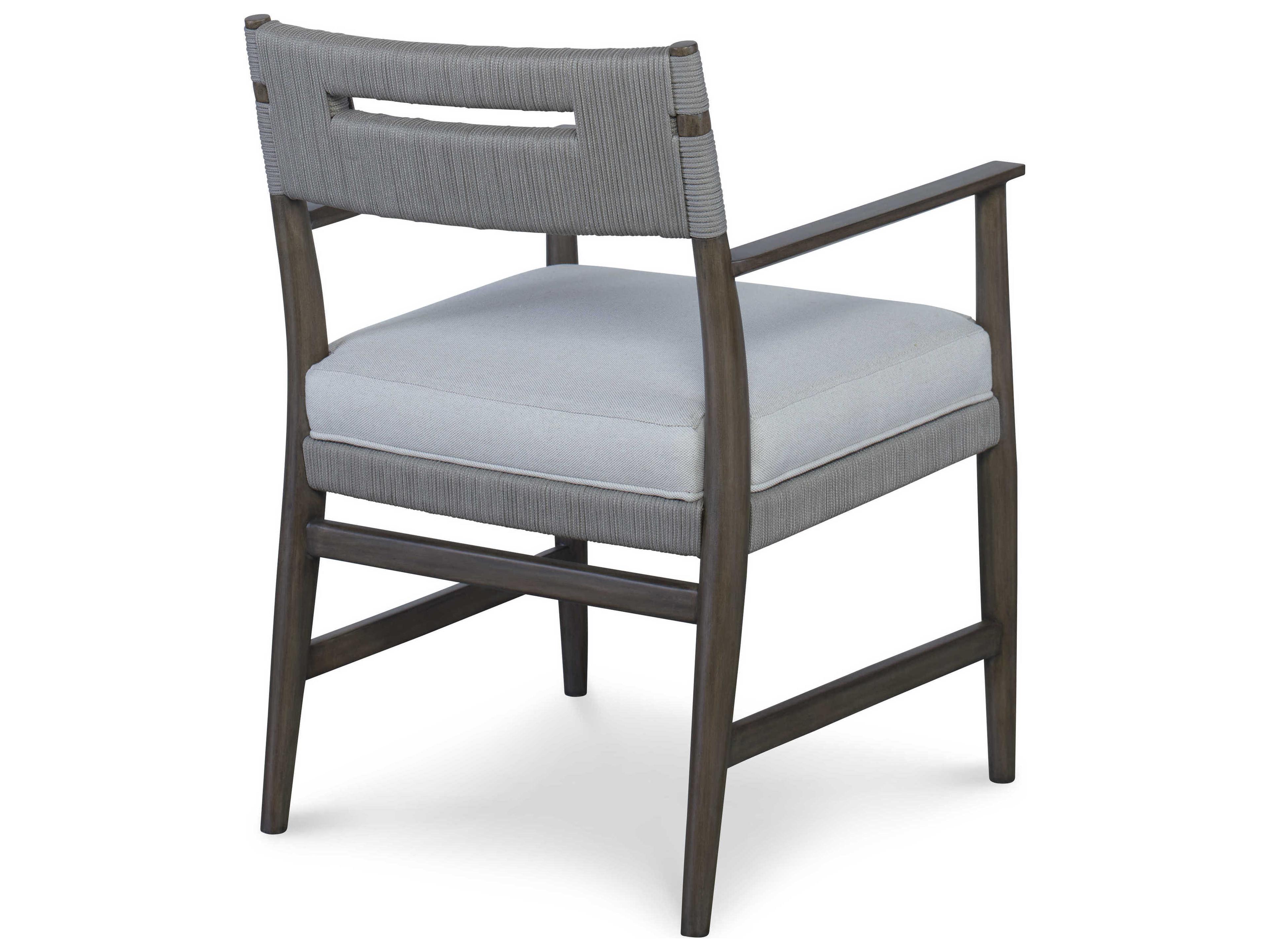 Century Furniture Curate Beech Wood Gray Upholstered Arm Dining Chair