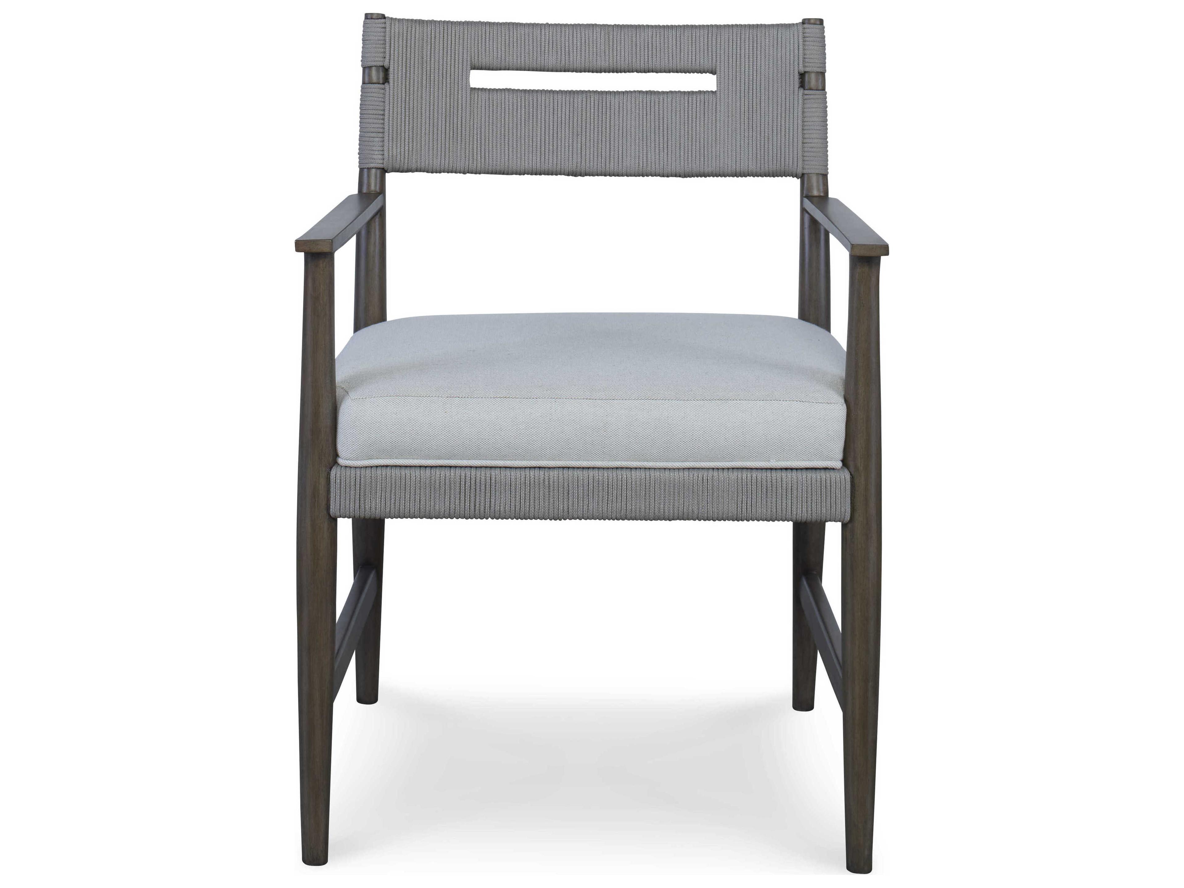 Century Furniture Curate Beech Wood Gray Upholstered Arm Dining Chair