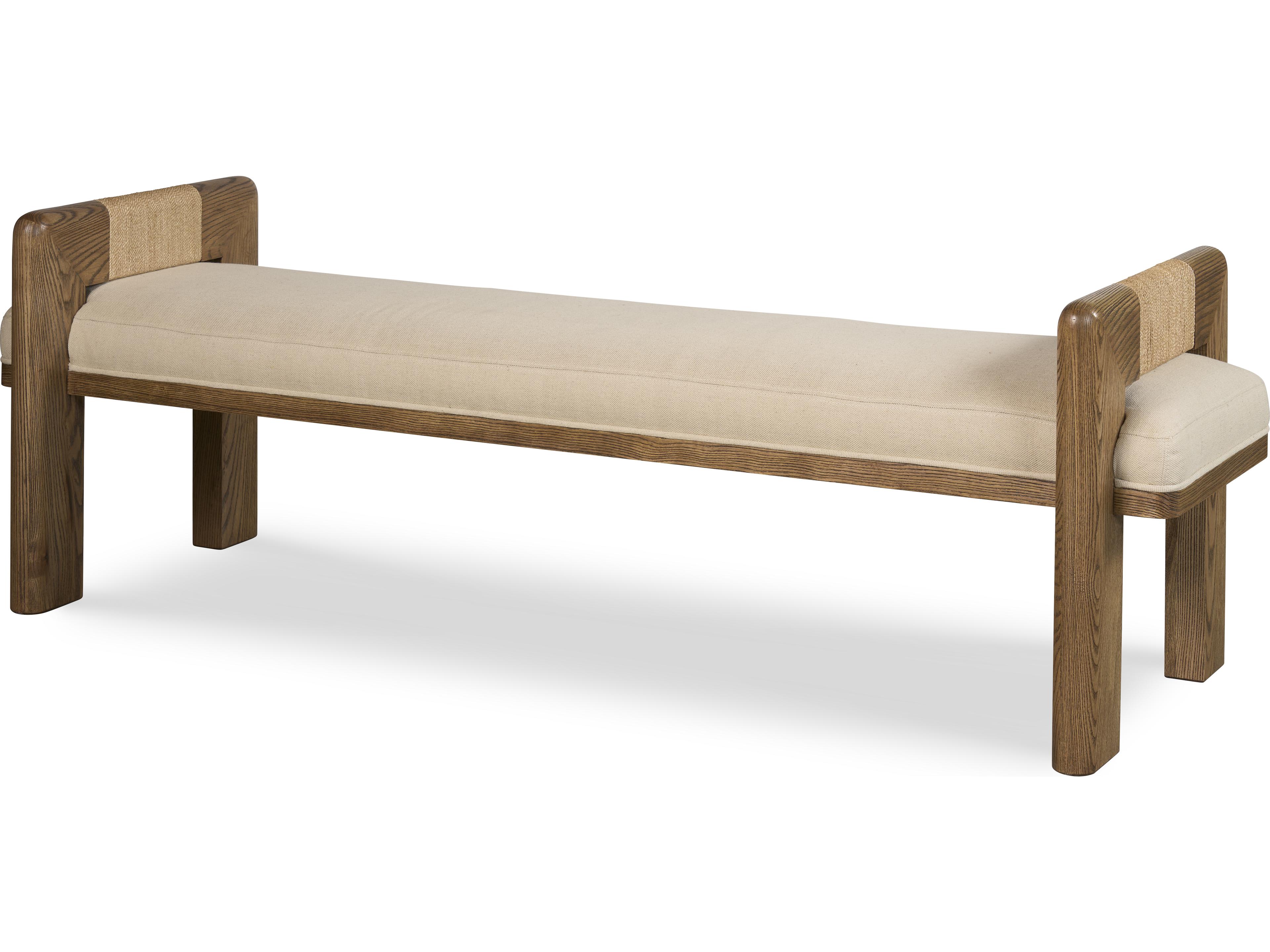 Curate Beige Upholstered Ottoman