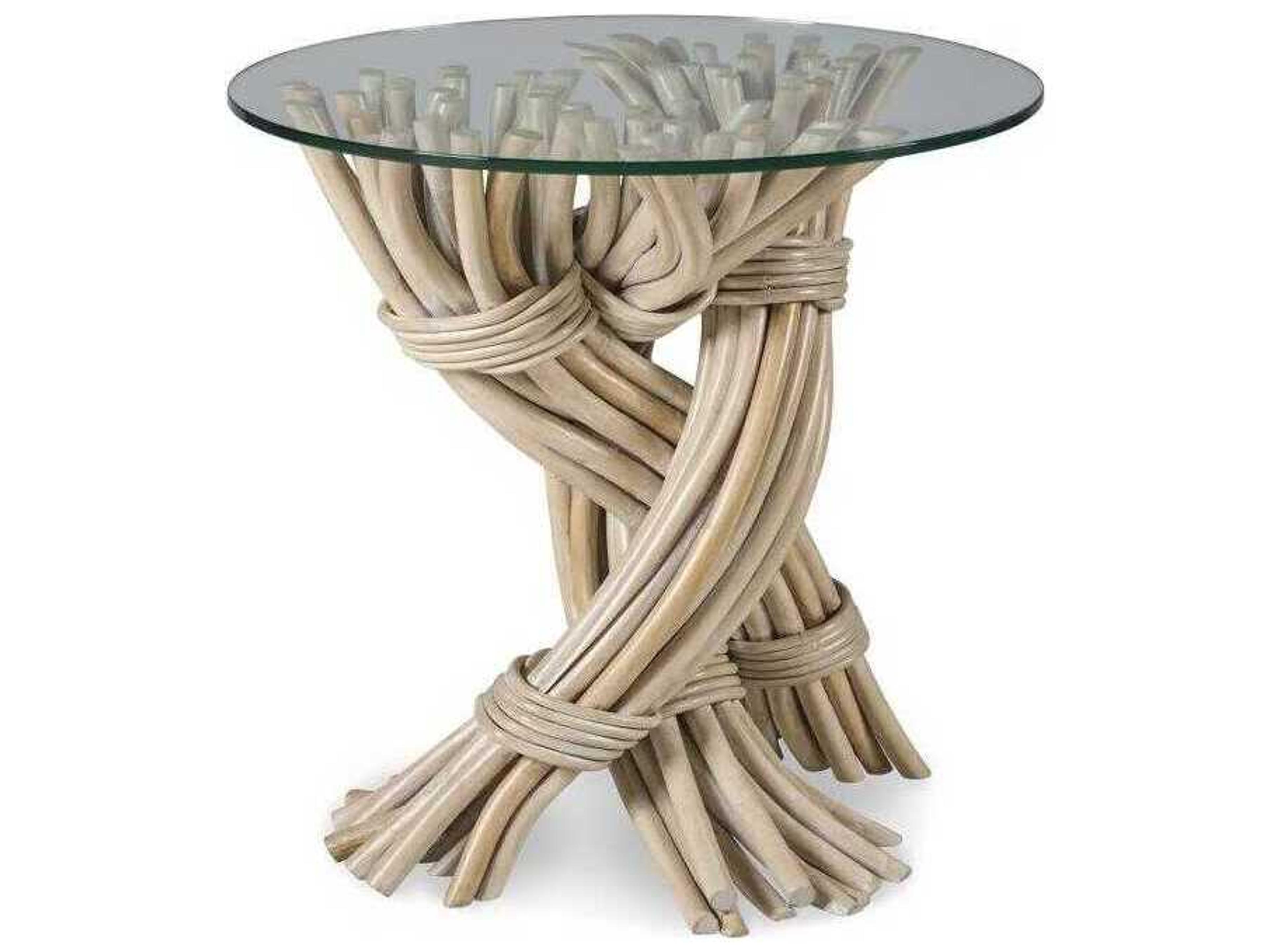 Curate Braided Knot Round Glass Coffee Table