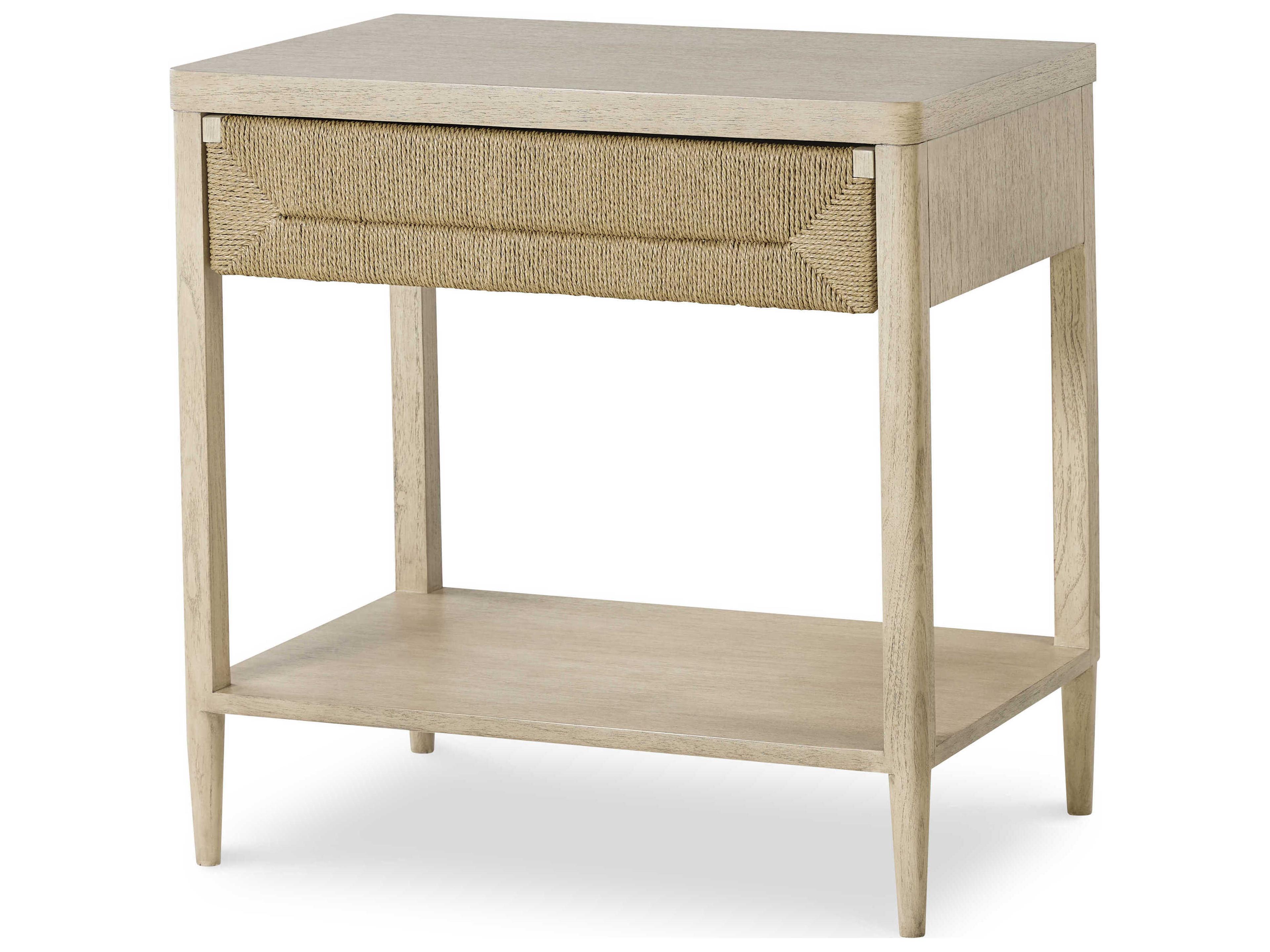 Curate Palmetto 1-Drawer Beige Mindi Wood Nightstand