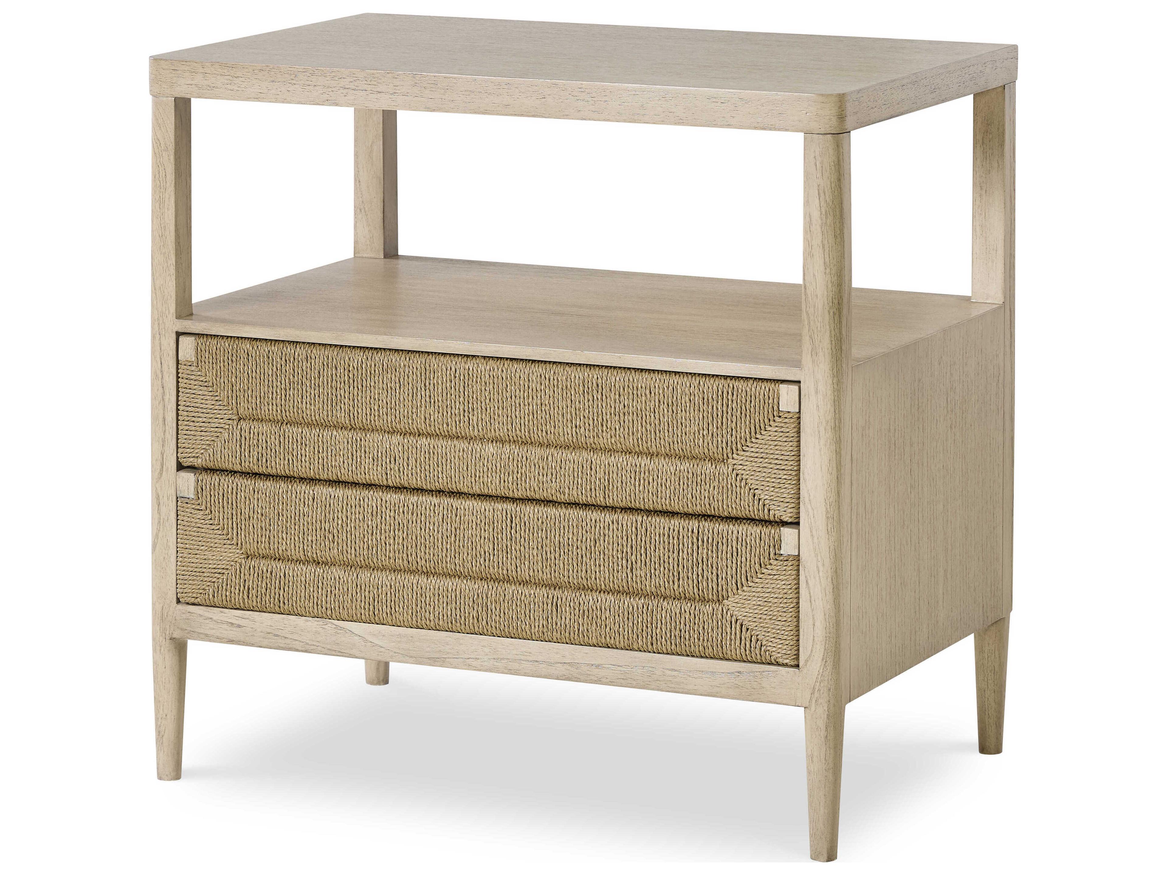 Curate Palmetto 2-Drawers Natural Mindi Wood Nightstand