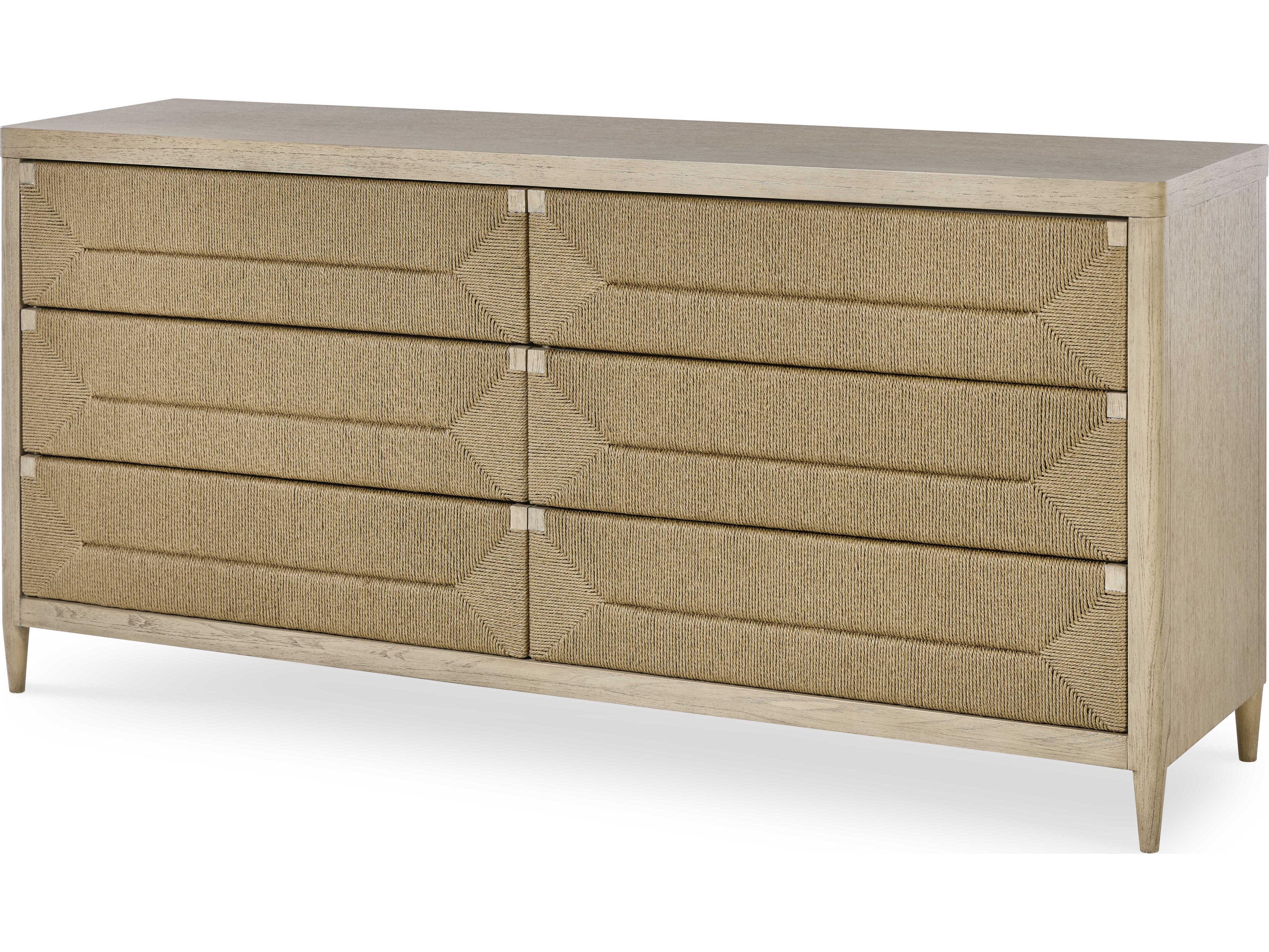 Curate Palmetto 6-Drawers Natural Mindi Wood Double Dresser