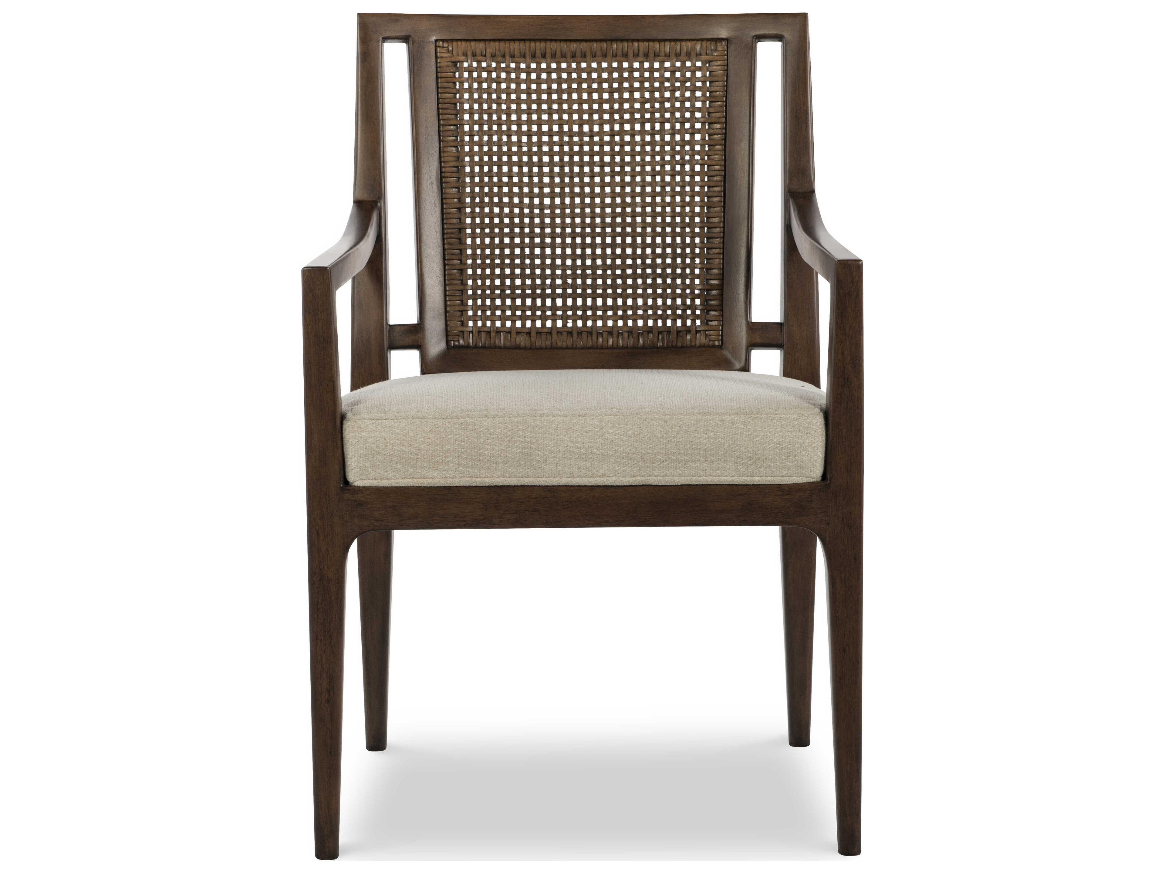 Century Furniture Curate Graham Solid Wood Brown Upholstered Arm Dining Chair