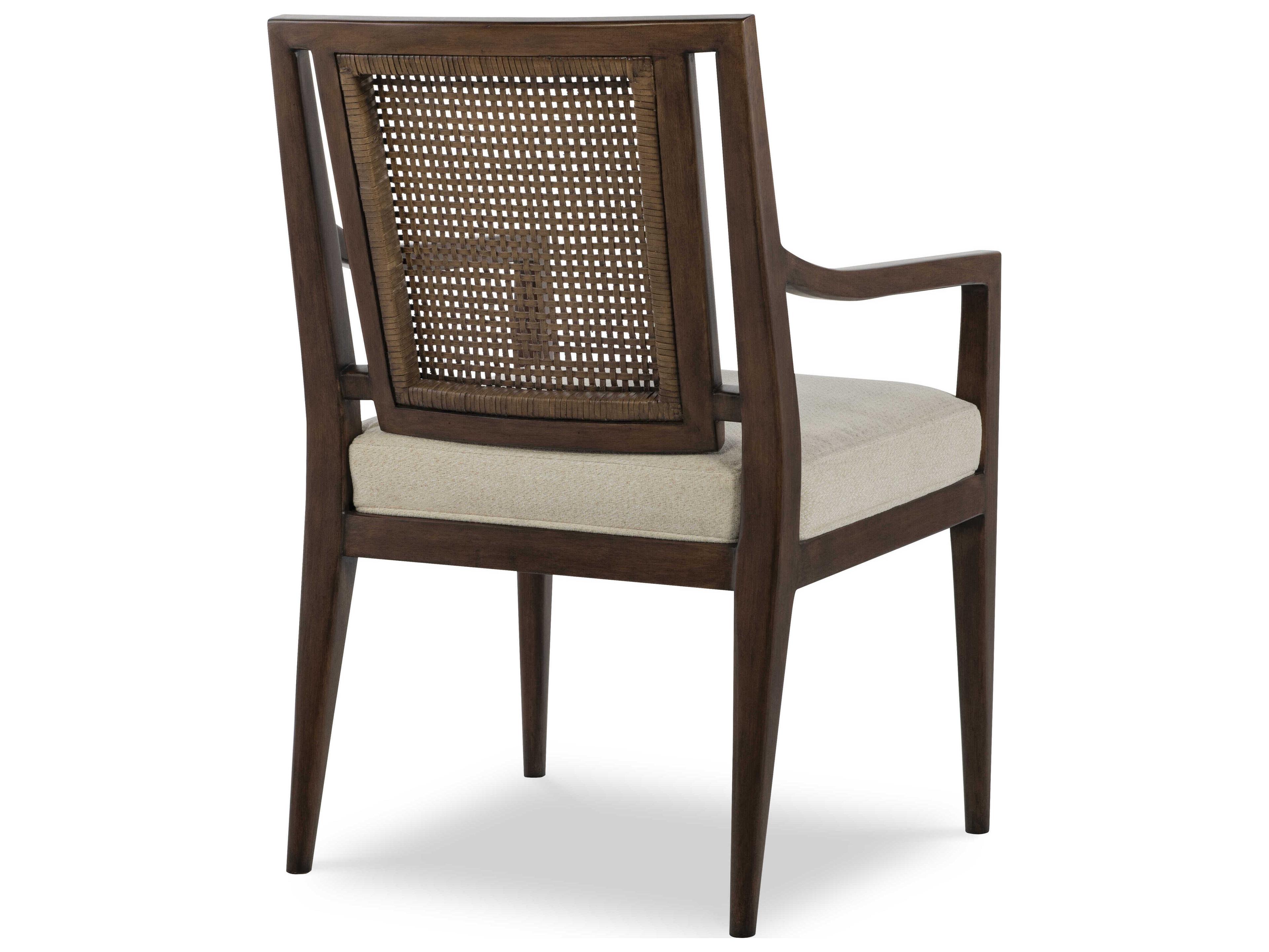 Century Furniture Curate Graham Solid Wood Brown Upholstered Arm Dining Chair