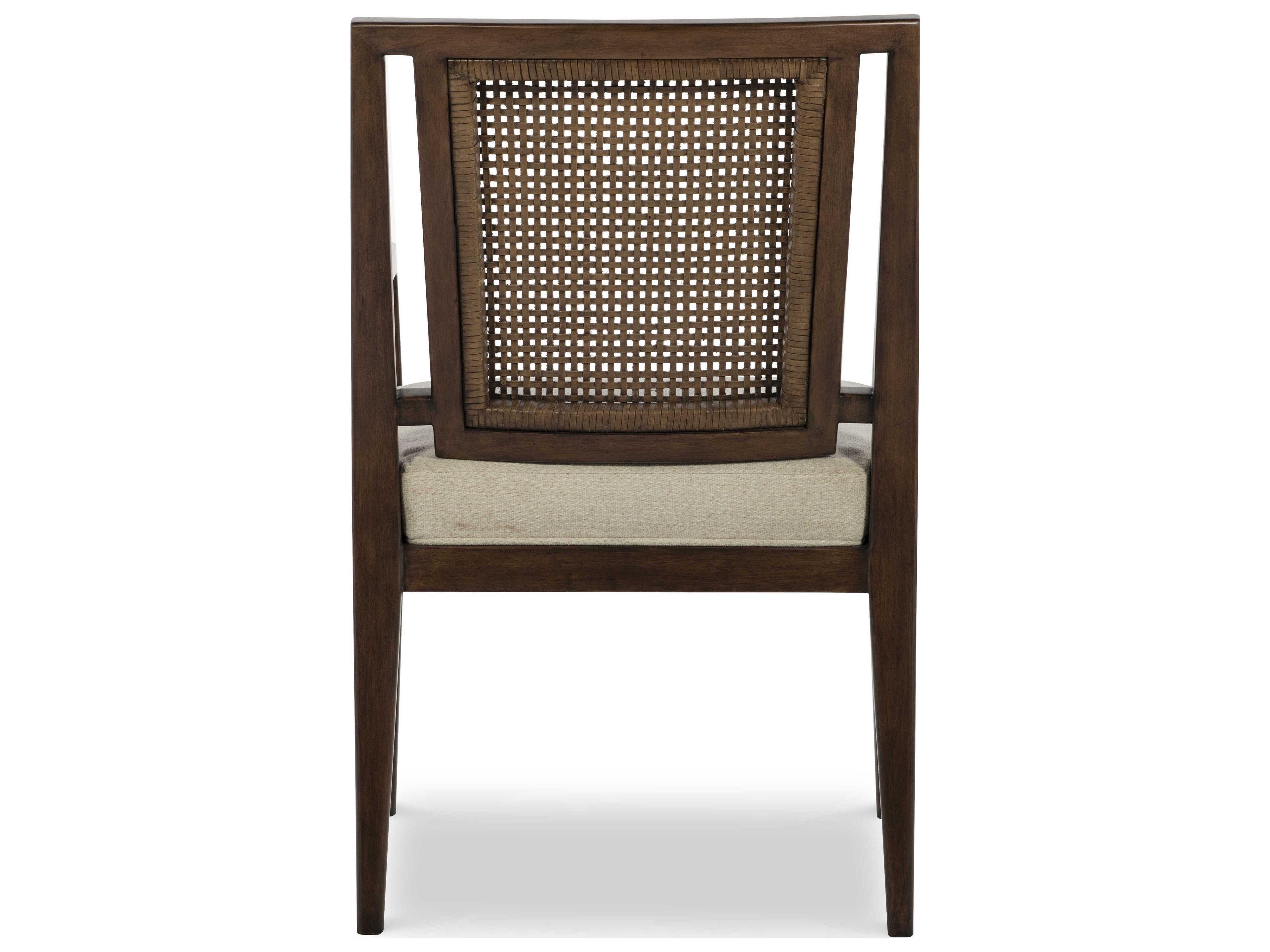 Century Furniture Curate Graham Solid Wood Brown Upholstered Arm Dining Chair
