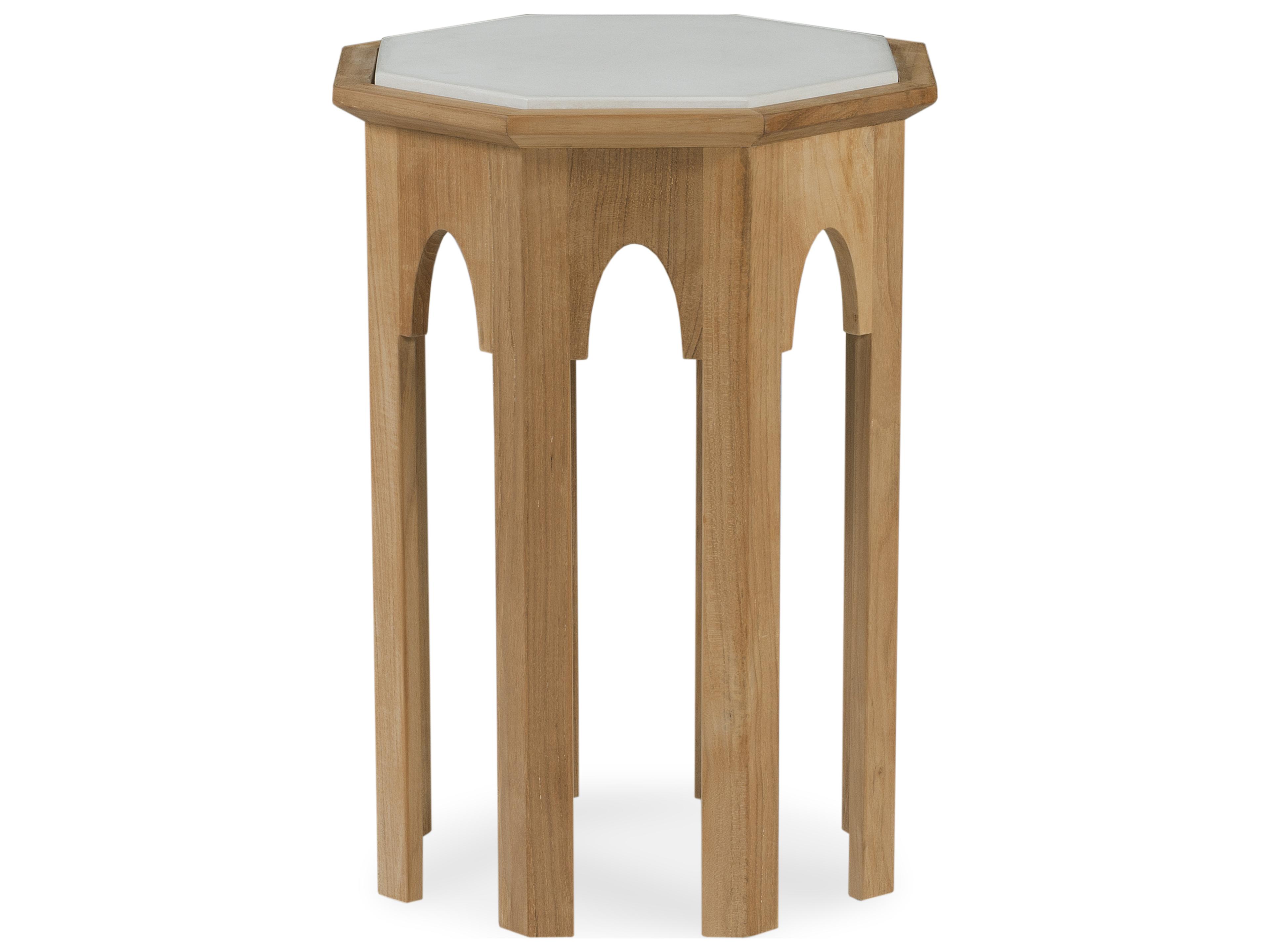 Tangier Octagon Glass Natural End Table