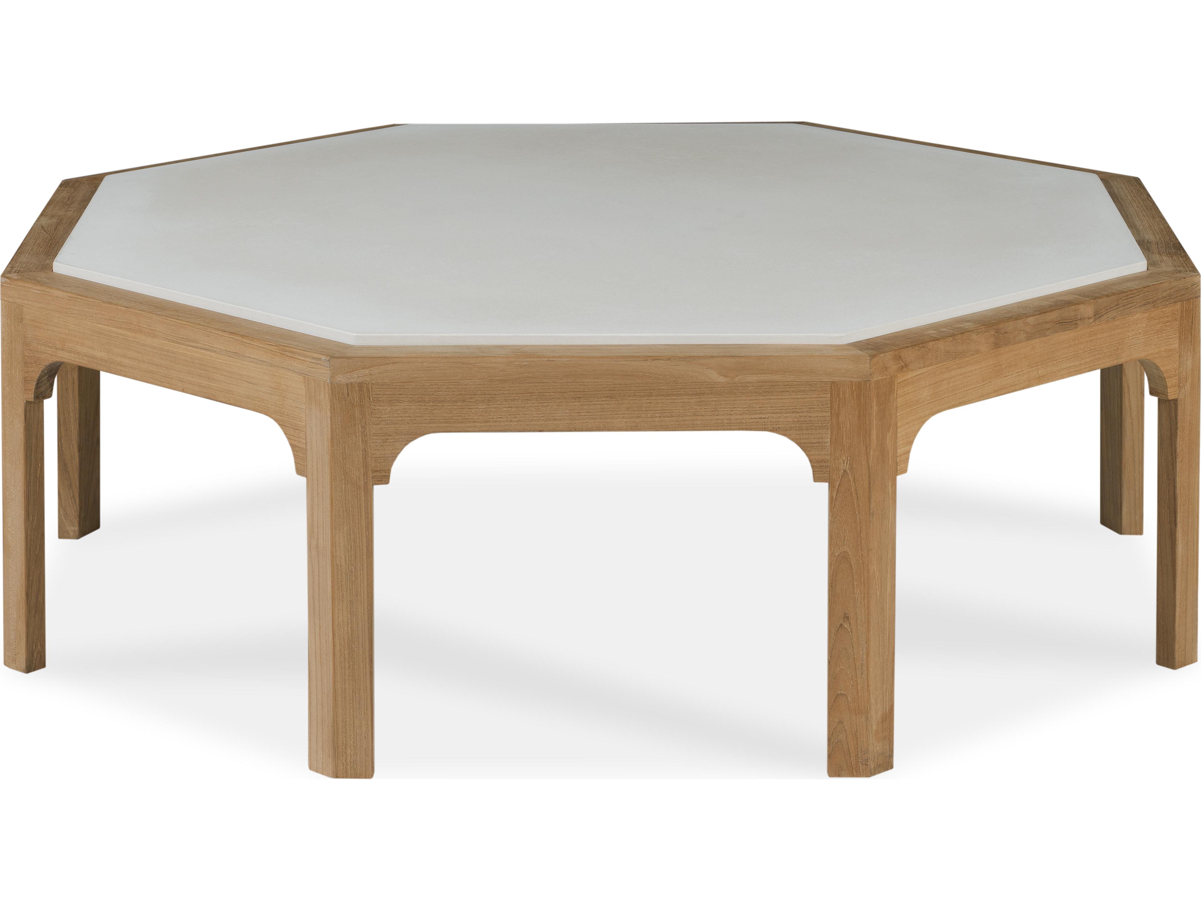 Tangier Octagon Glass Natural Coffee Table