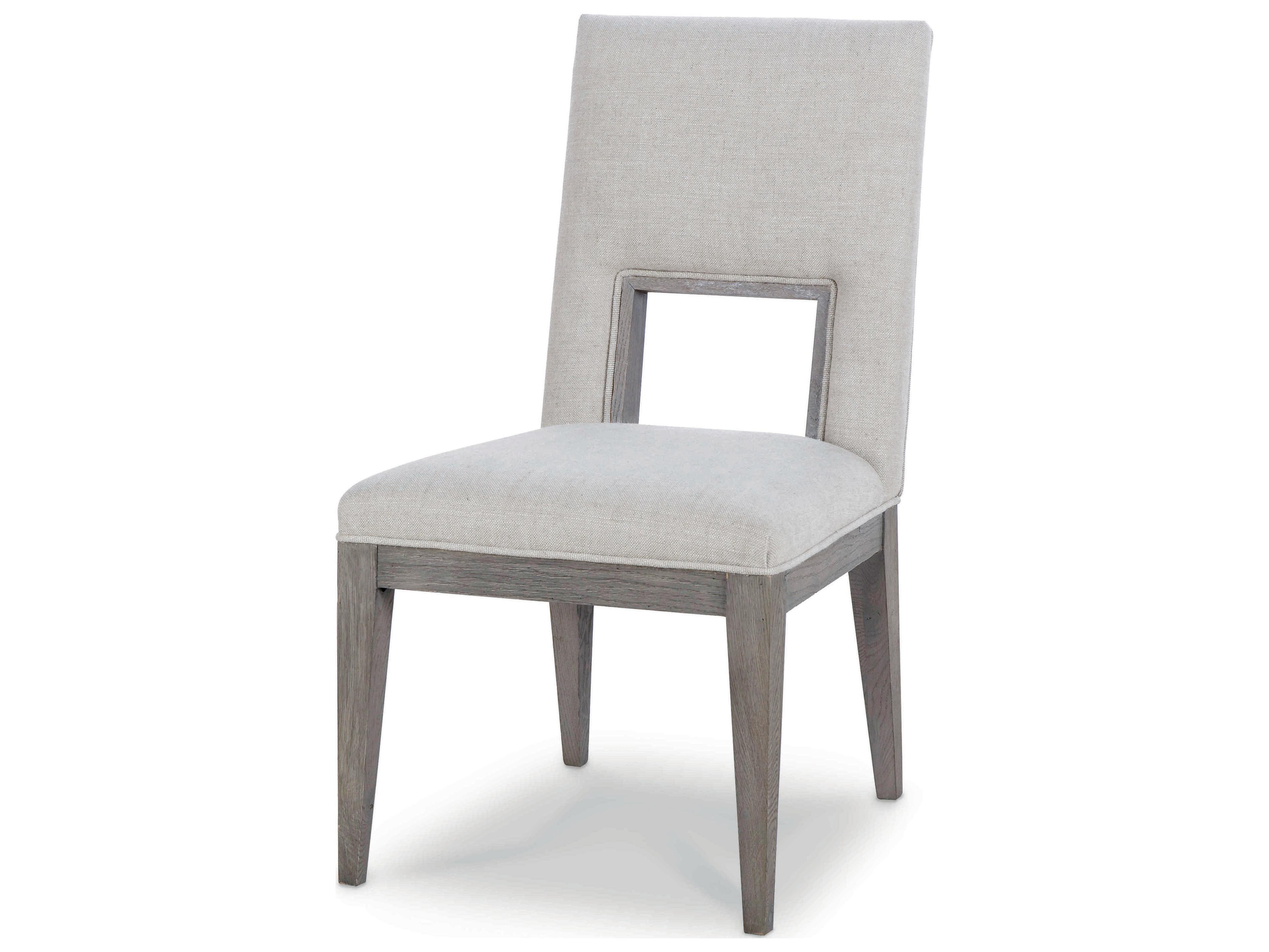 Monarch Oak Wood Gray Upholstered Side Dining Chair