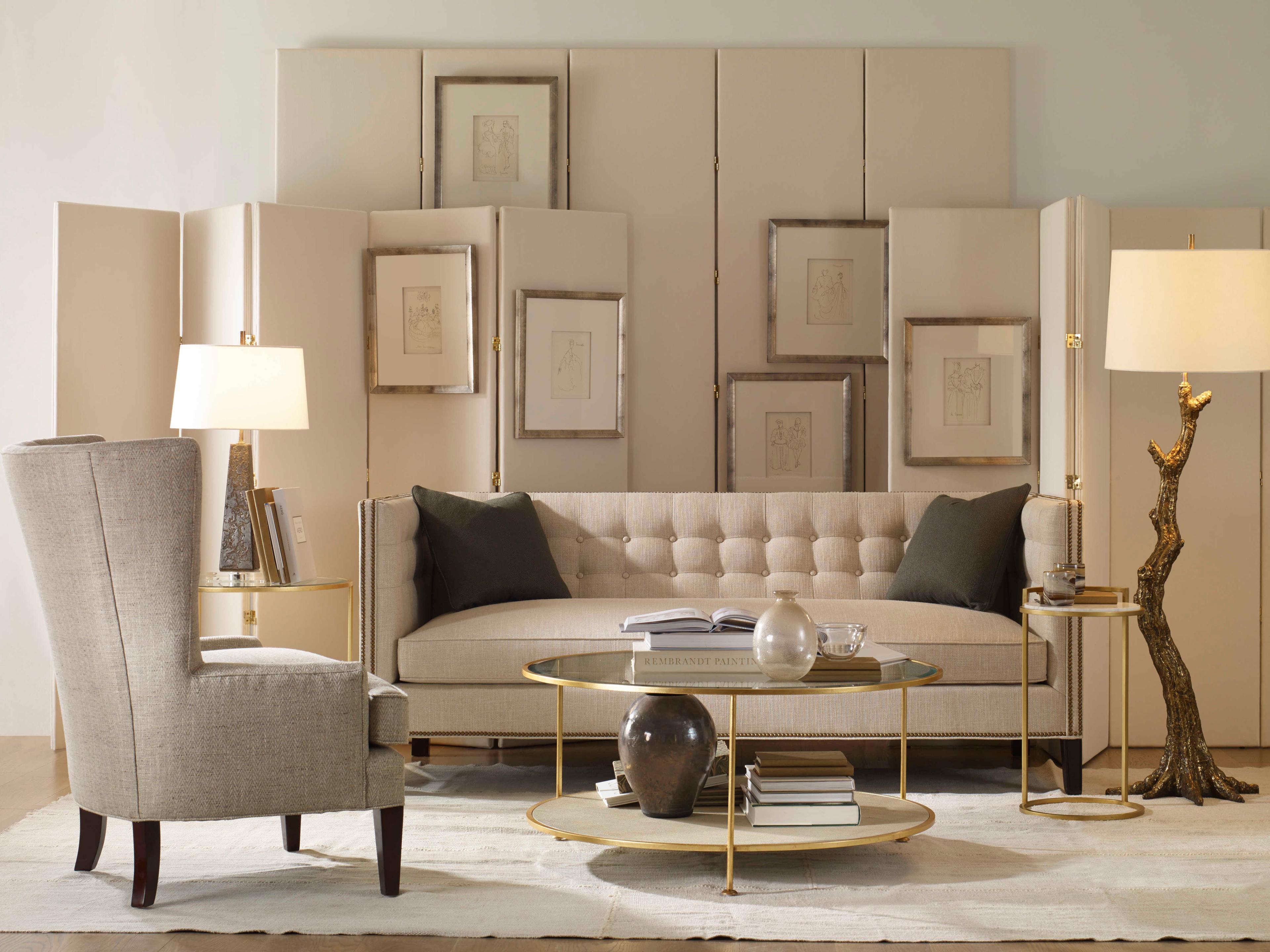 Century Furniture Monarch Round Glass Coffee Table