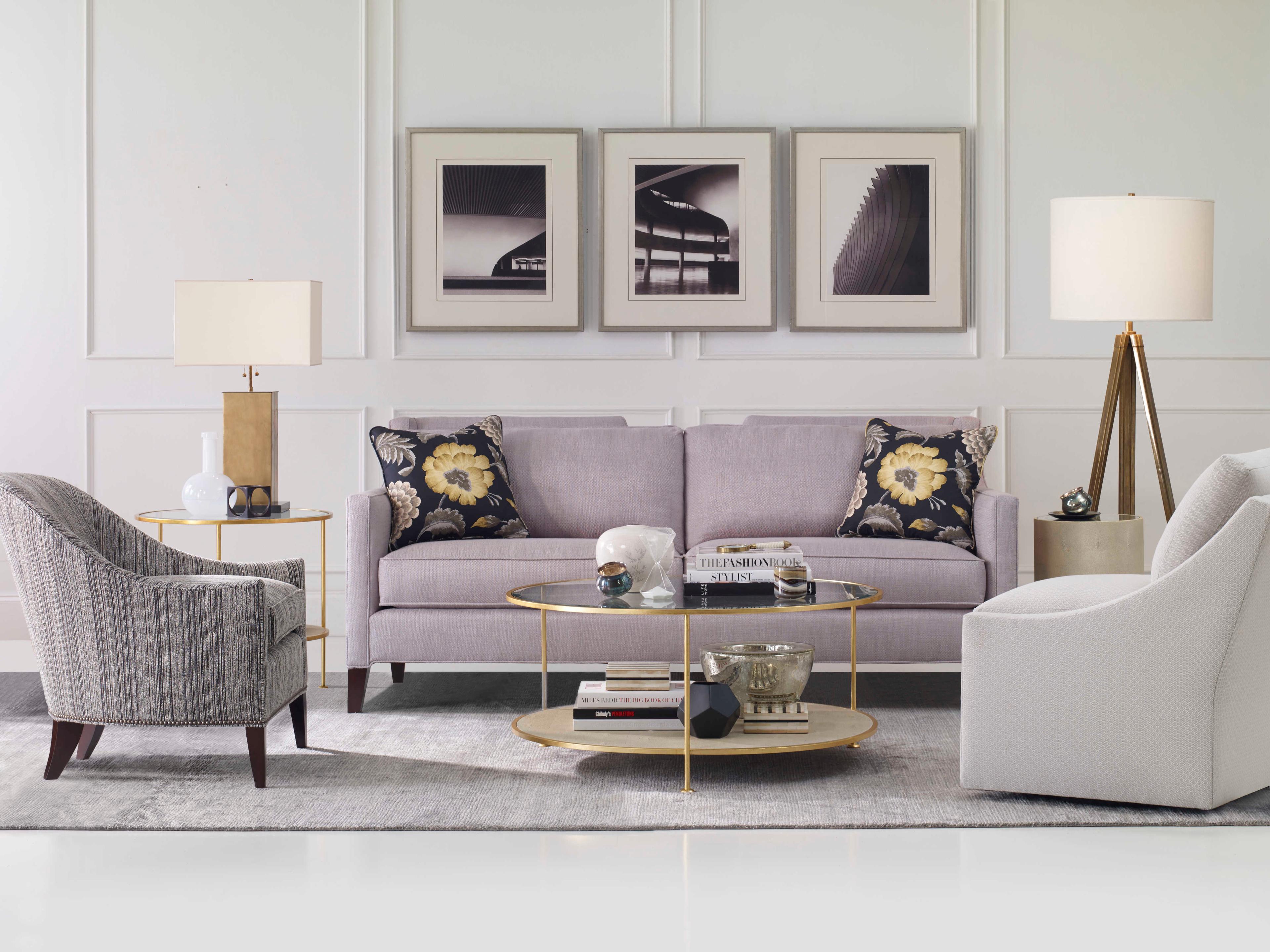 Century Furniture Monarch Round Glass Coffee Table