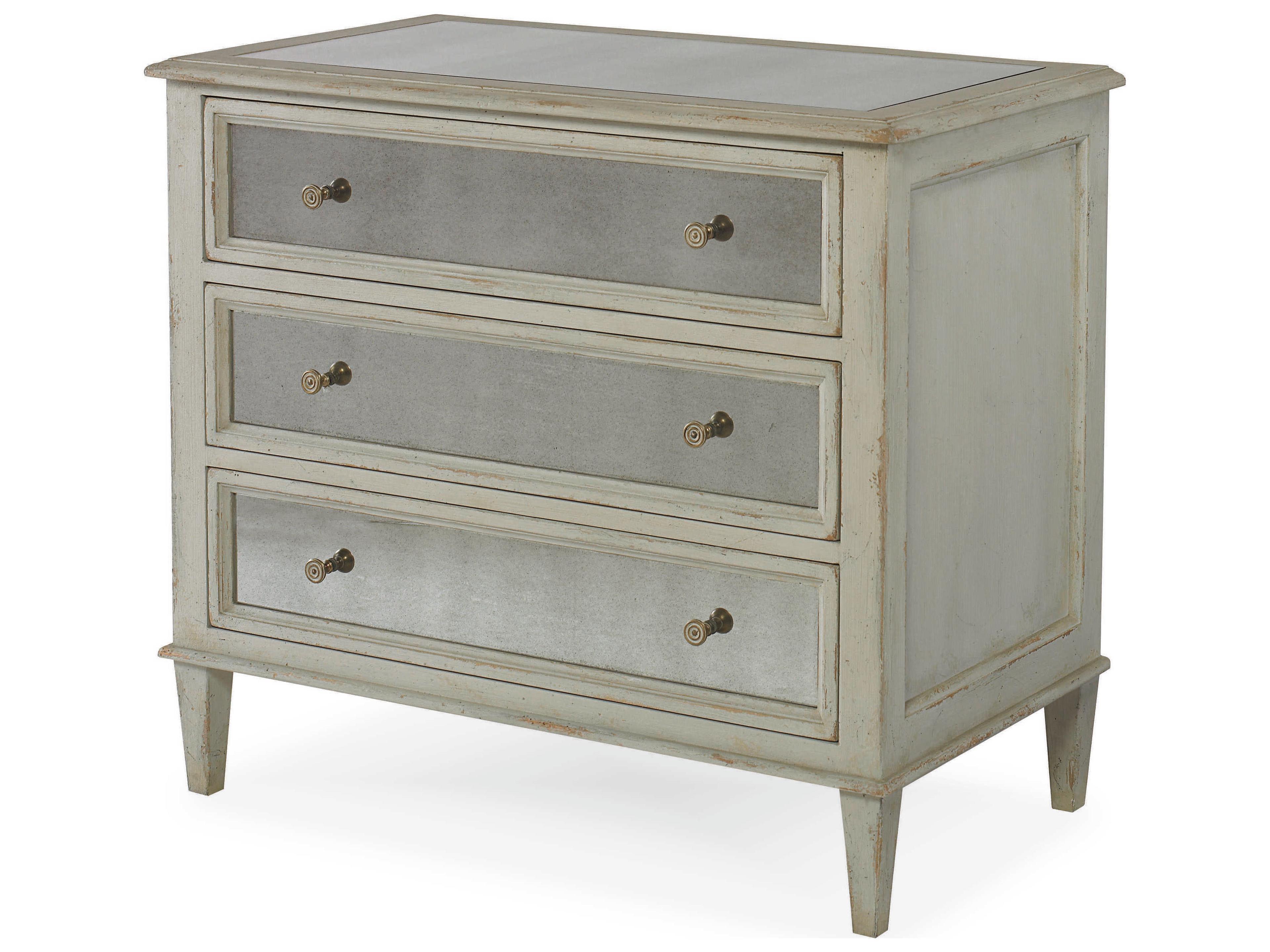 Monarch 3-Drawers Gray Acacia Wood Nightstand