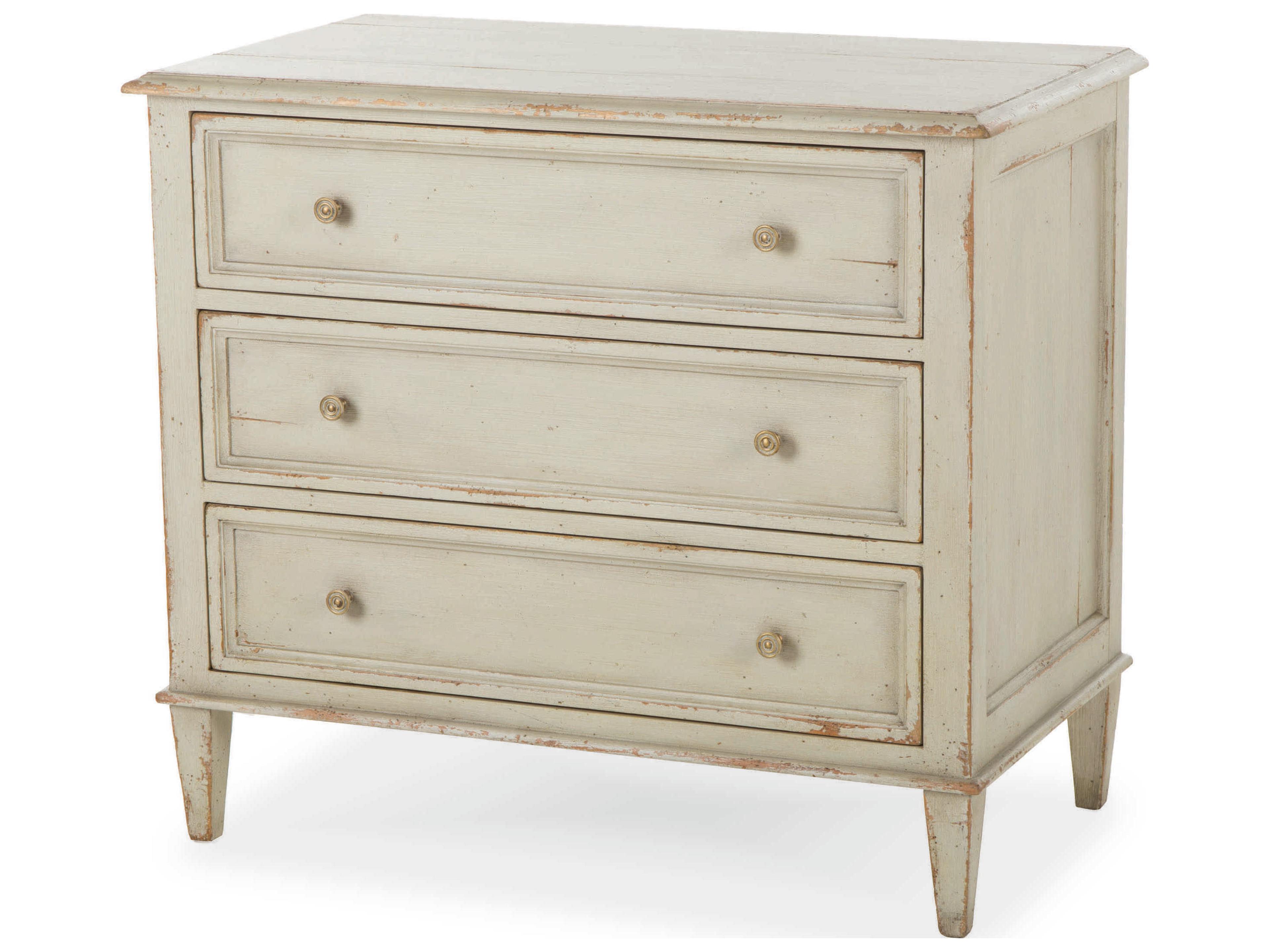 Monarch 3-Drawers Gray Acacia Wood Nightstand