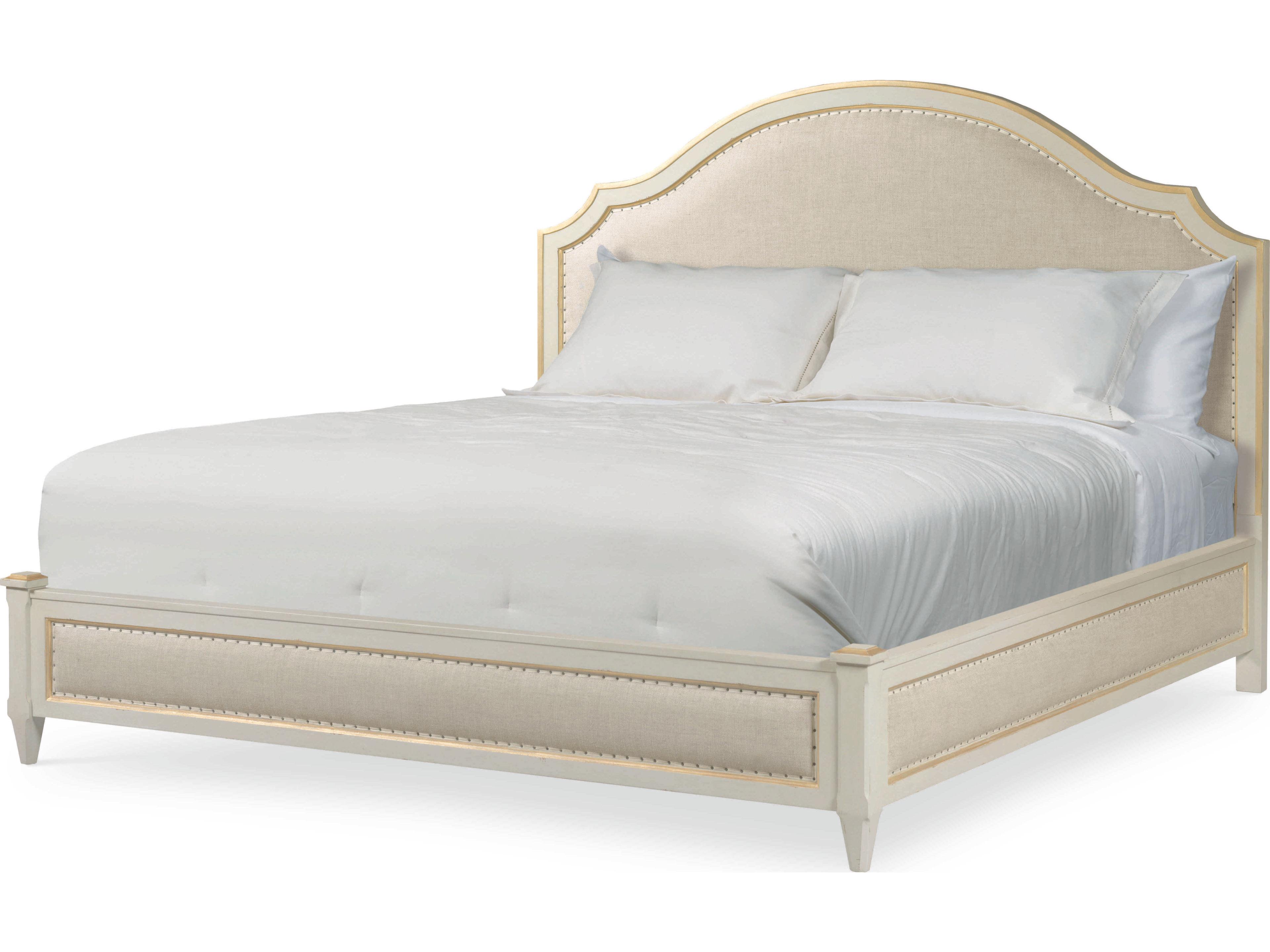 Century Furniture Monarch White Poplar Wood Upholstered King Platform Bed