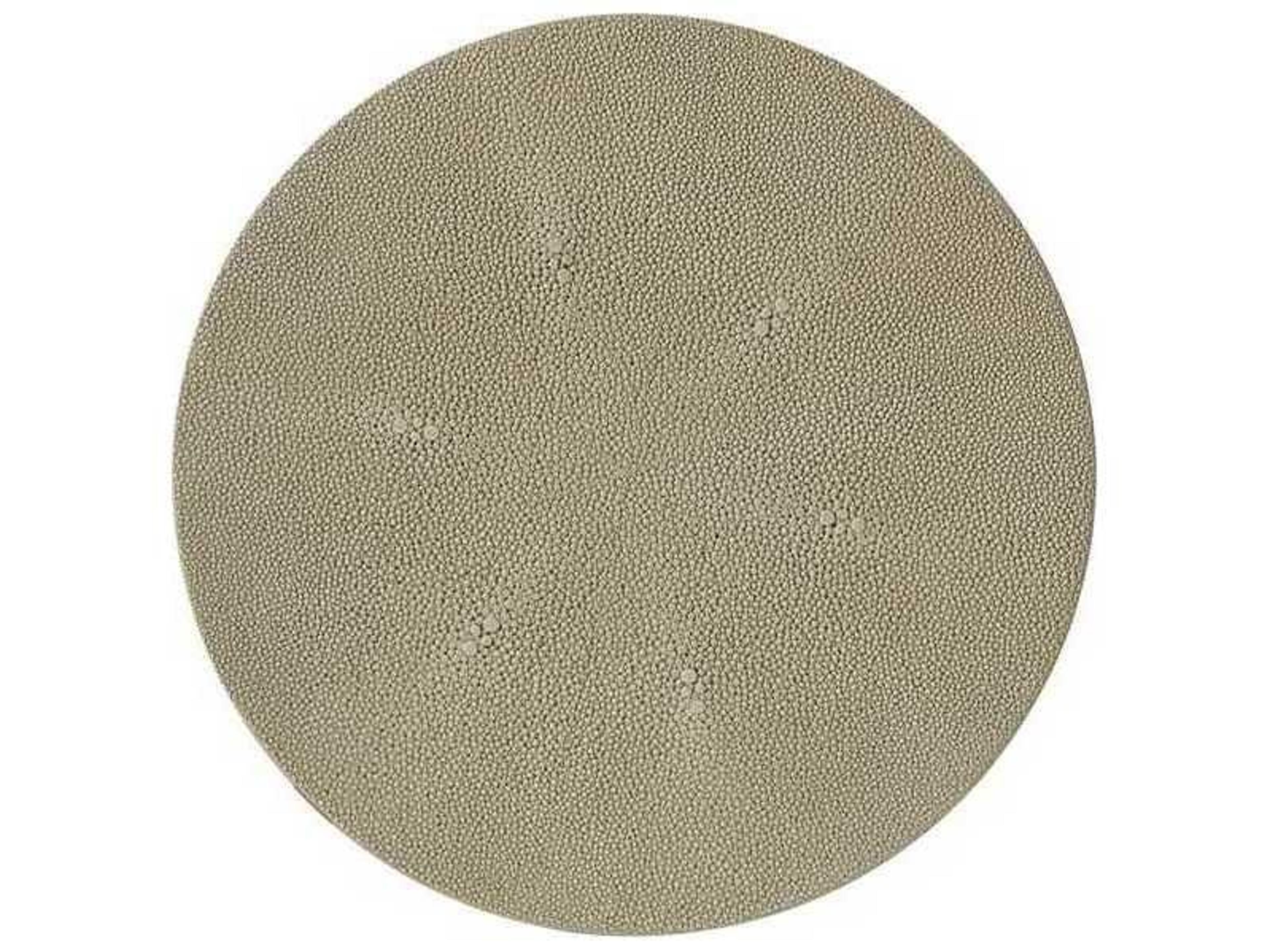 Century Furniture Monarch Round Cream Shagreen With Satin Gold Faux Leather End Table