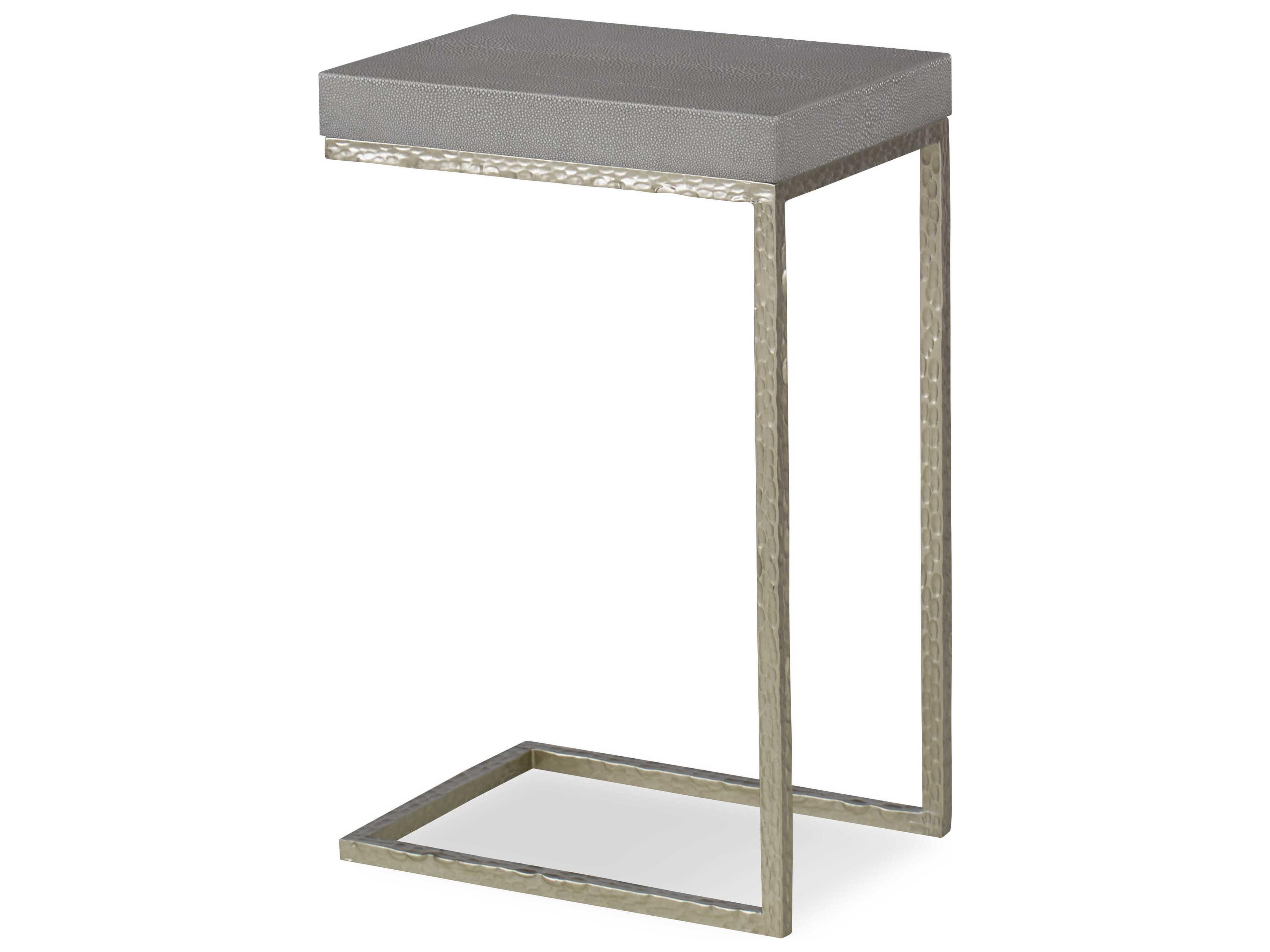 Monarch Rectangular Champagne Faux Leather End Table