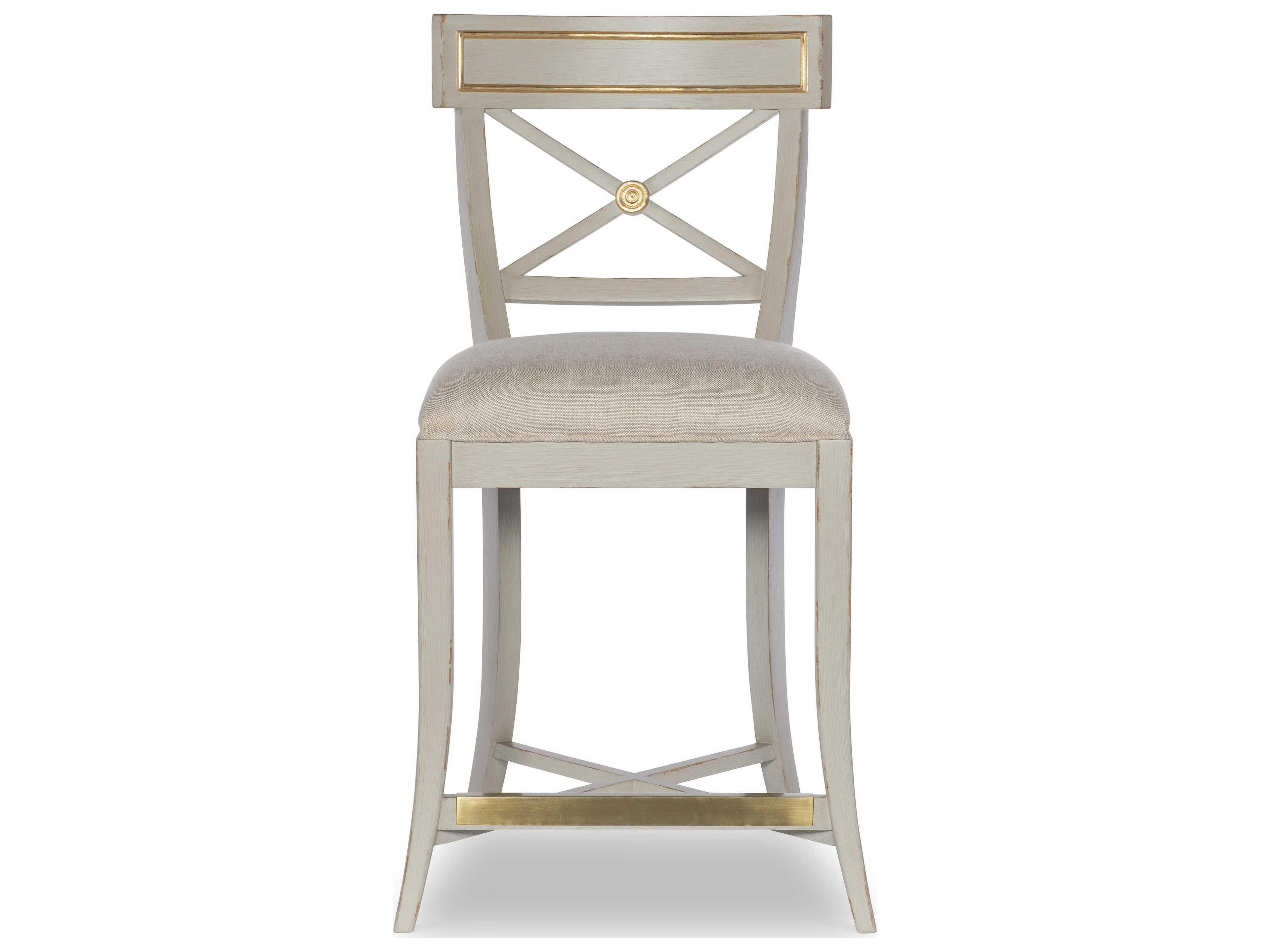 Century Furniture Monarch Upholstered Beech Wood Textured Linen Madeline Counter Stool