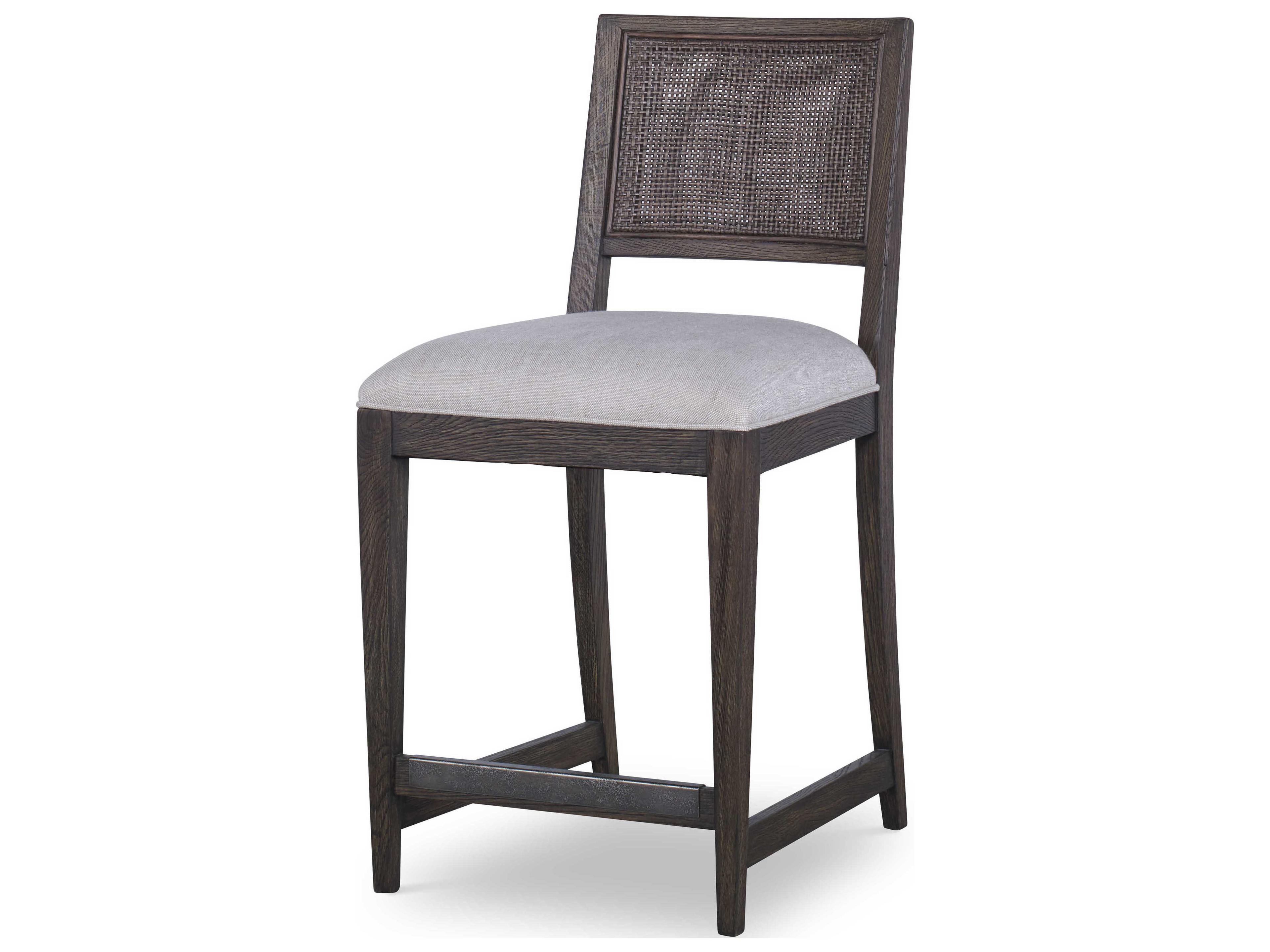 Monarch Upholstered Oak Wood Dark Brown Counter Stool