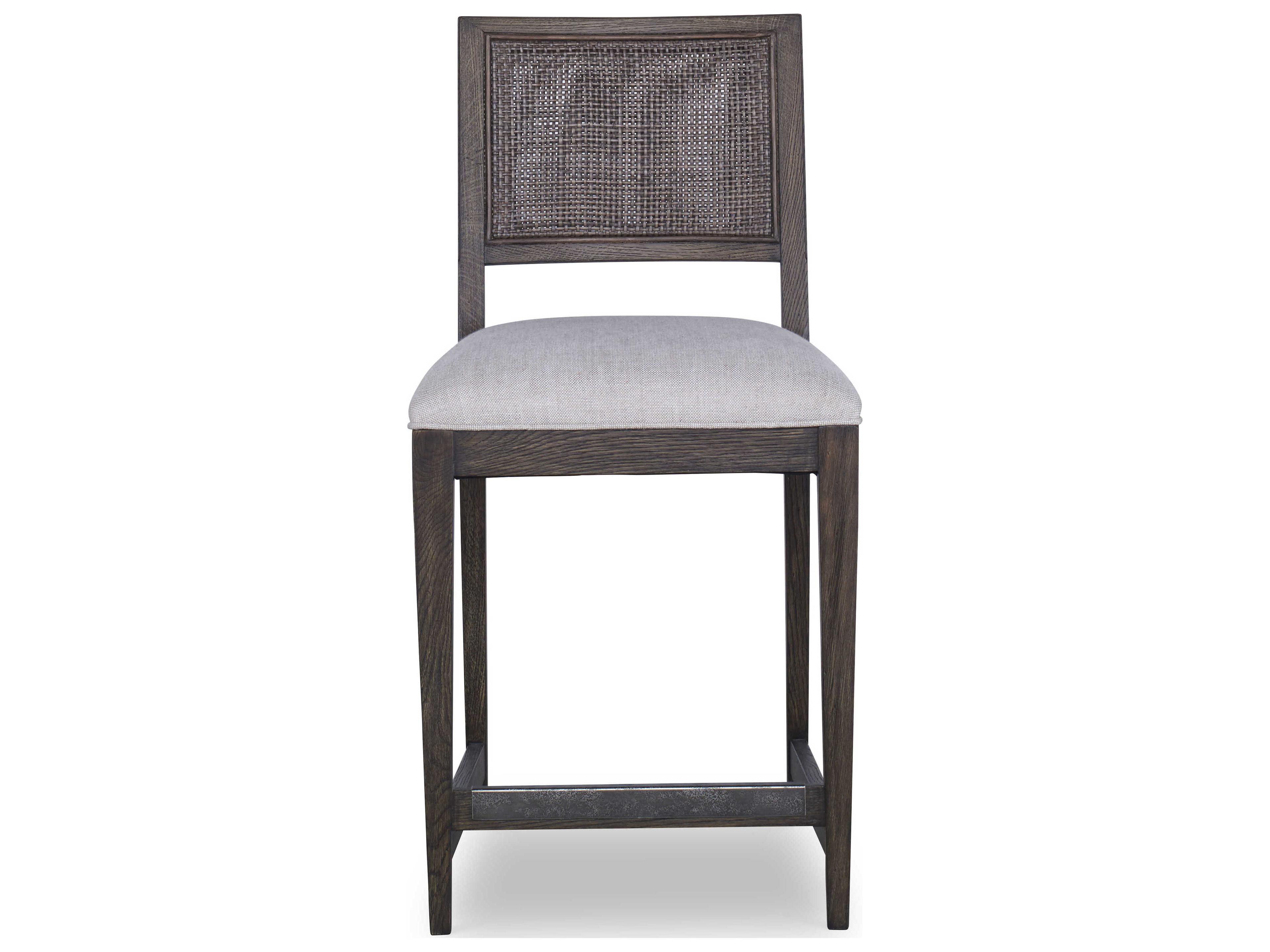 Century Furniture Monarch Upholstered Oak Wood Dark Brown Counter Stool