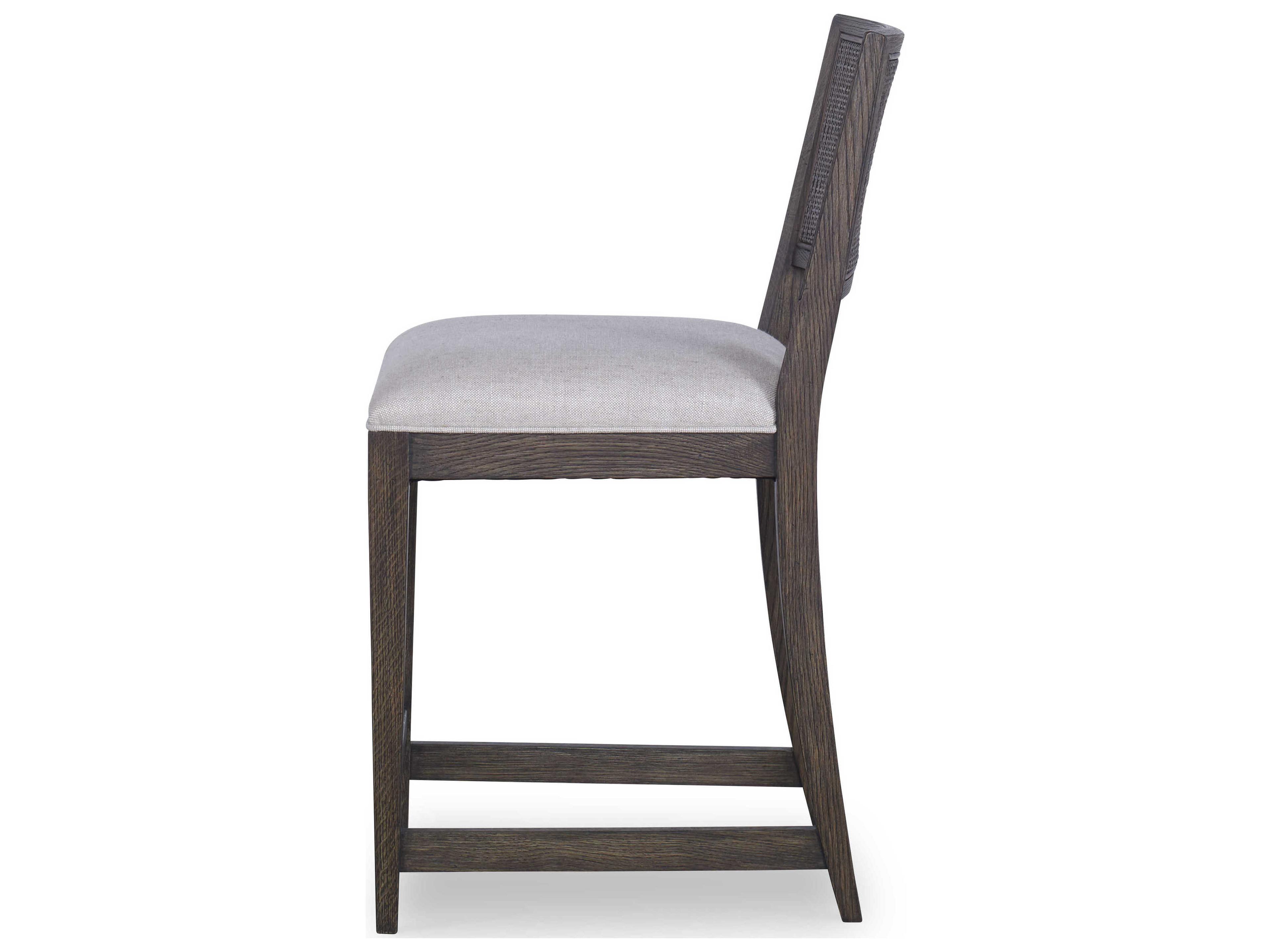 Century Furniture Monarch Upholstered Oak Wood Dark Brown Counter Stool