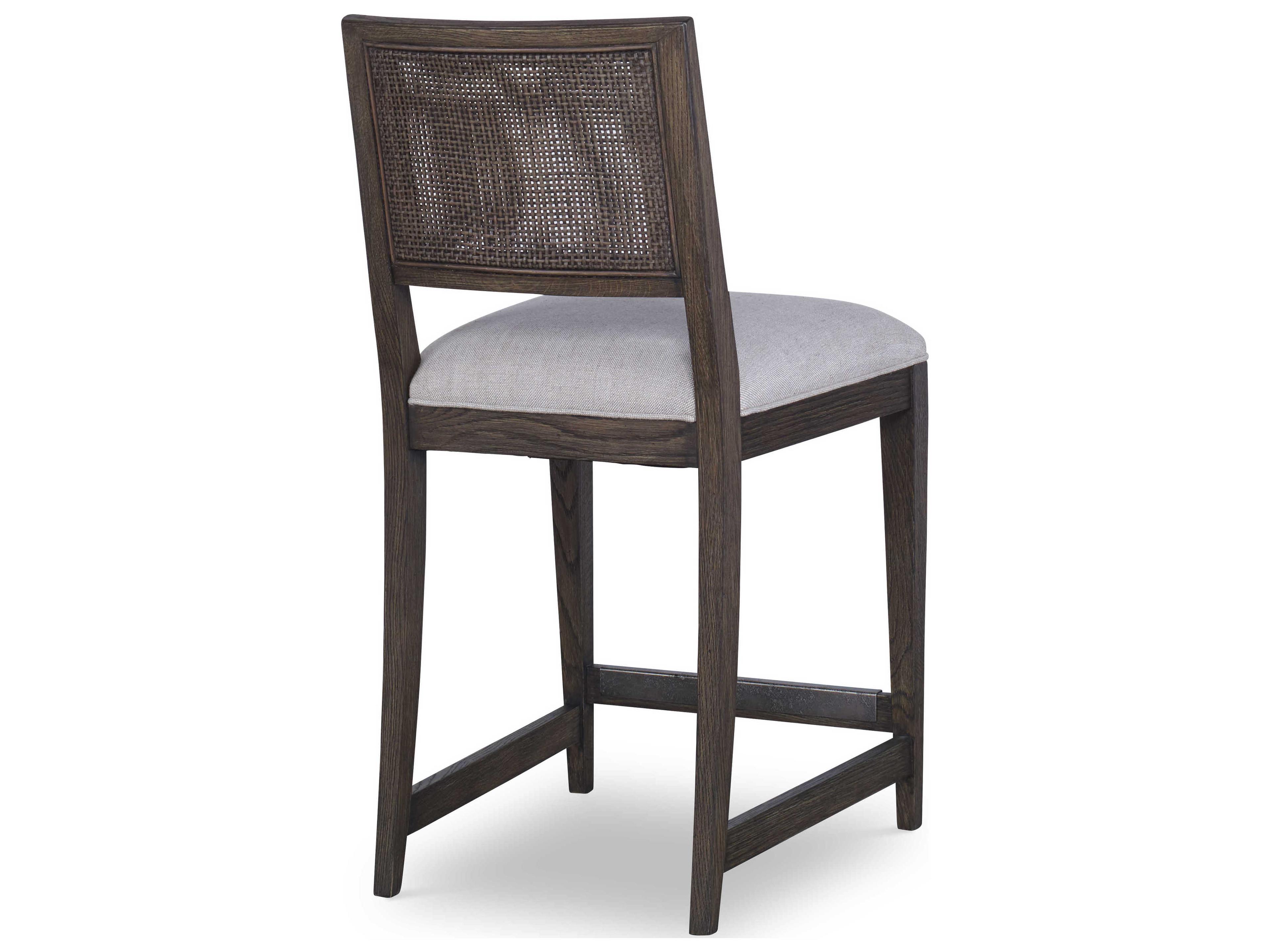 Century Furniture Monarch Upholstered Oak Wood Dark Brown Counter Stool