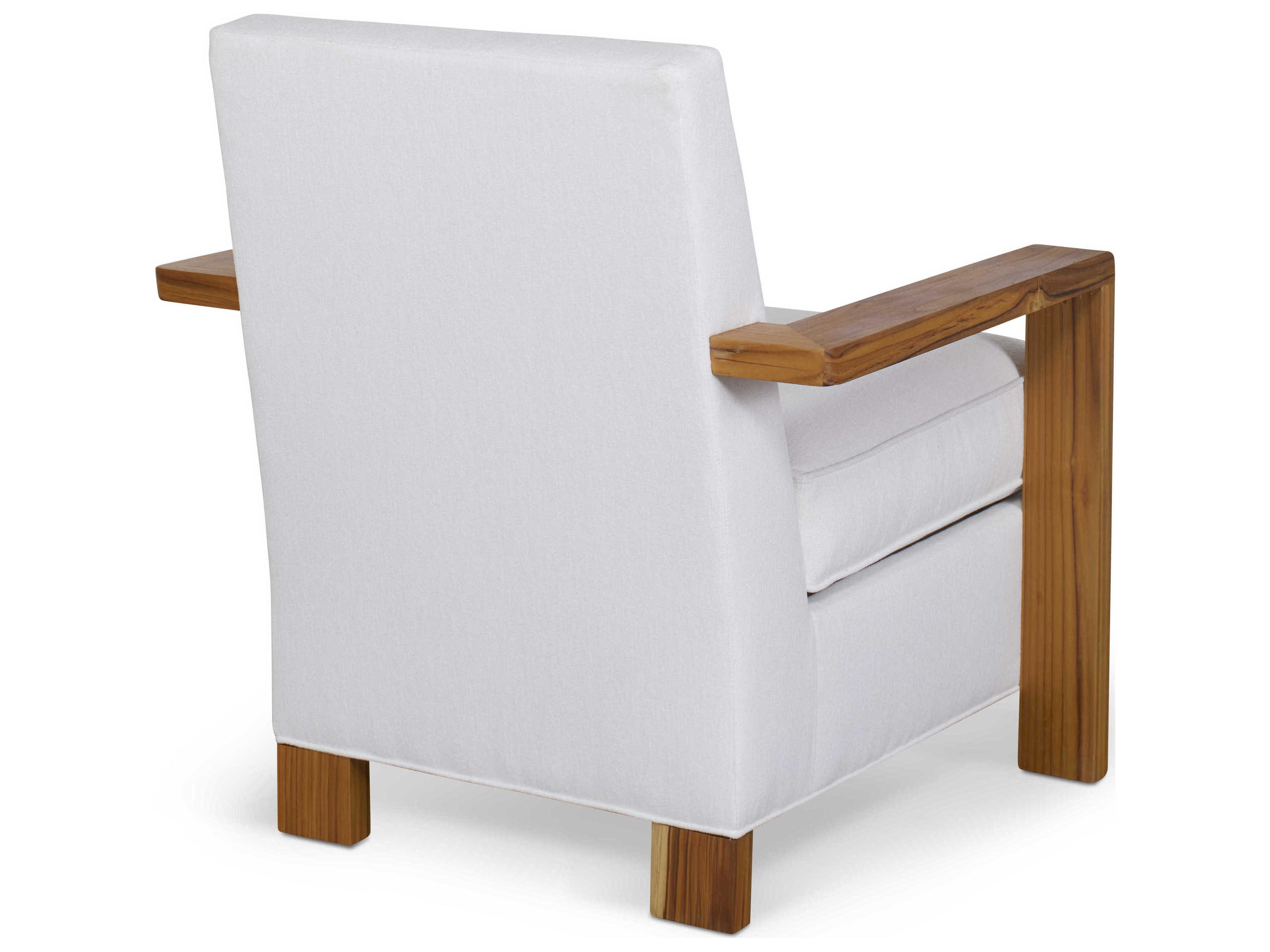 Century Outdoor Carrier And Company Teak Cushion Lounge Chair