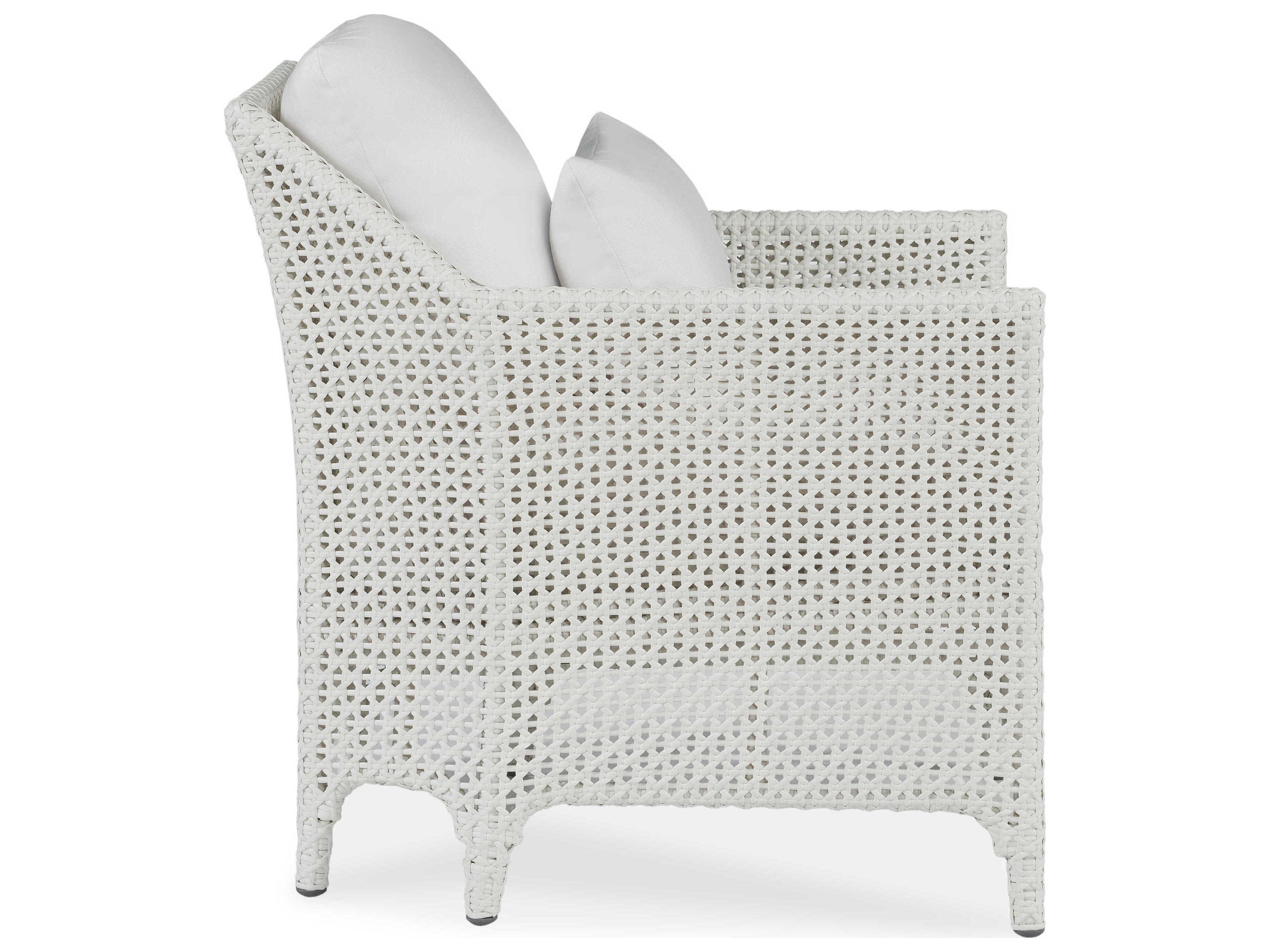 Century Outdoor Tangier Chalk White Wicker Cushion Lounge Chair