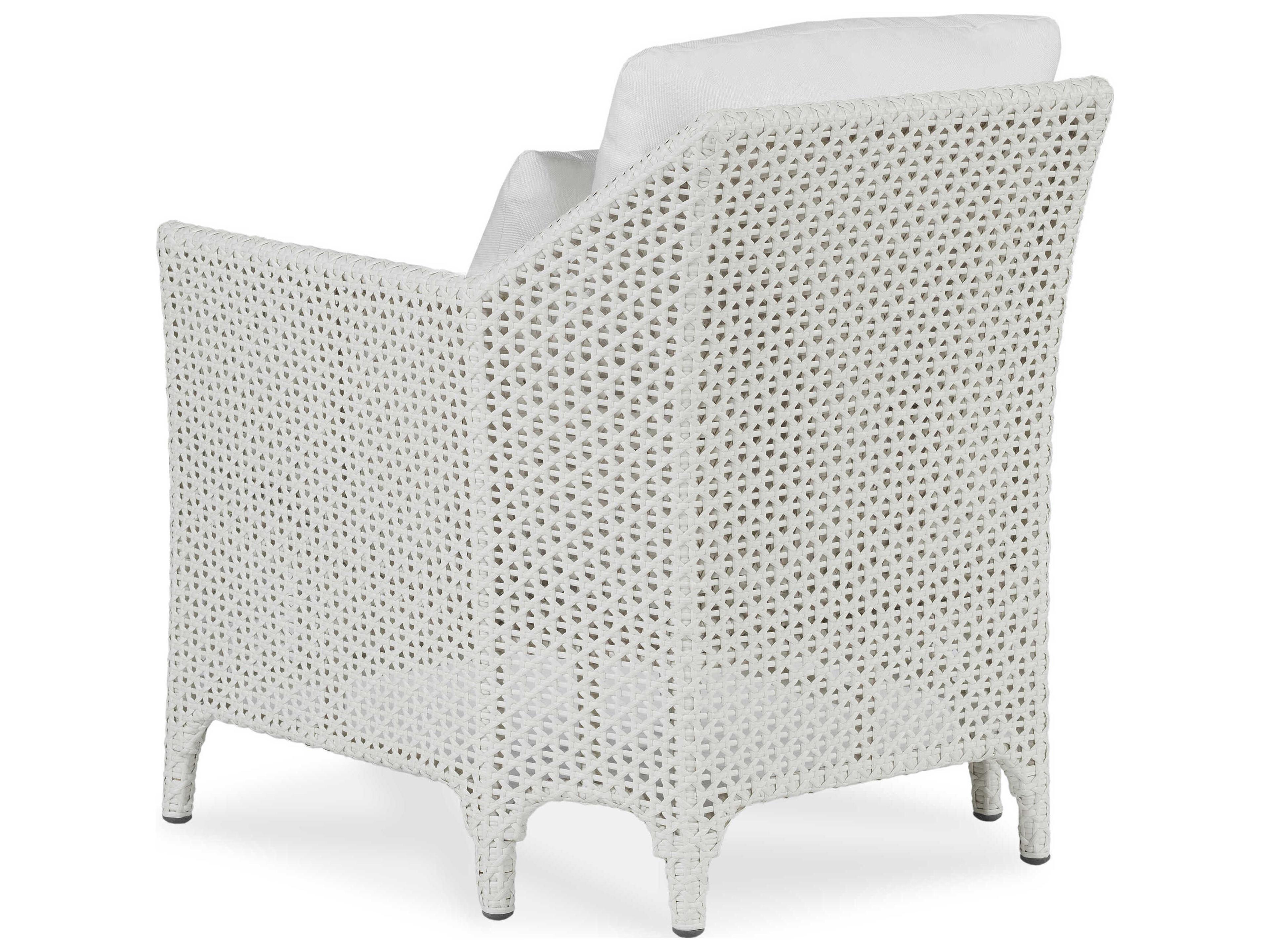 Century Outdoor Tangier Chalk White Wicker Cushion Lounge Chair