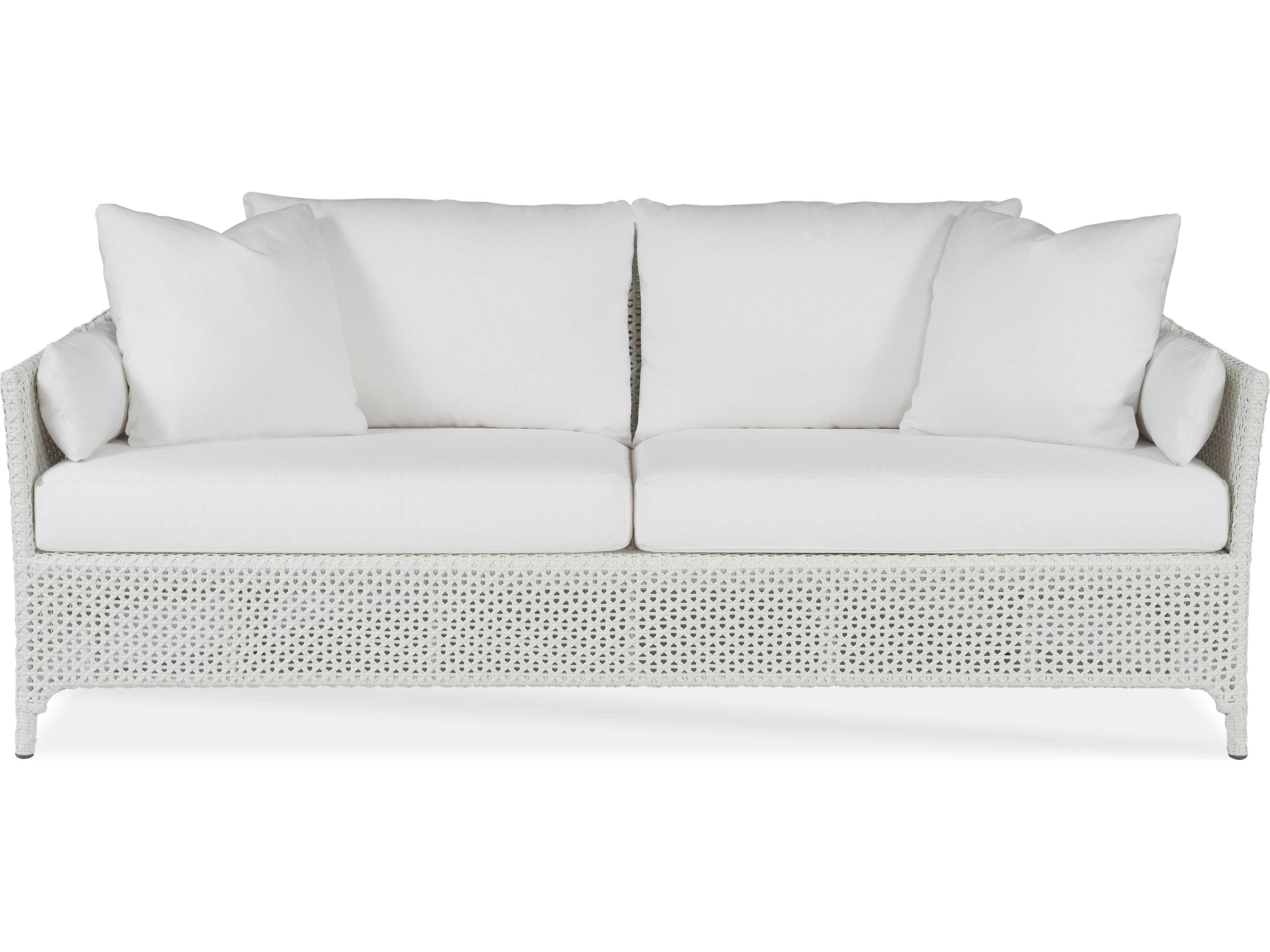 Century Outdoor Tangier Chalk White Wicker Cushion Sofa