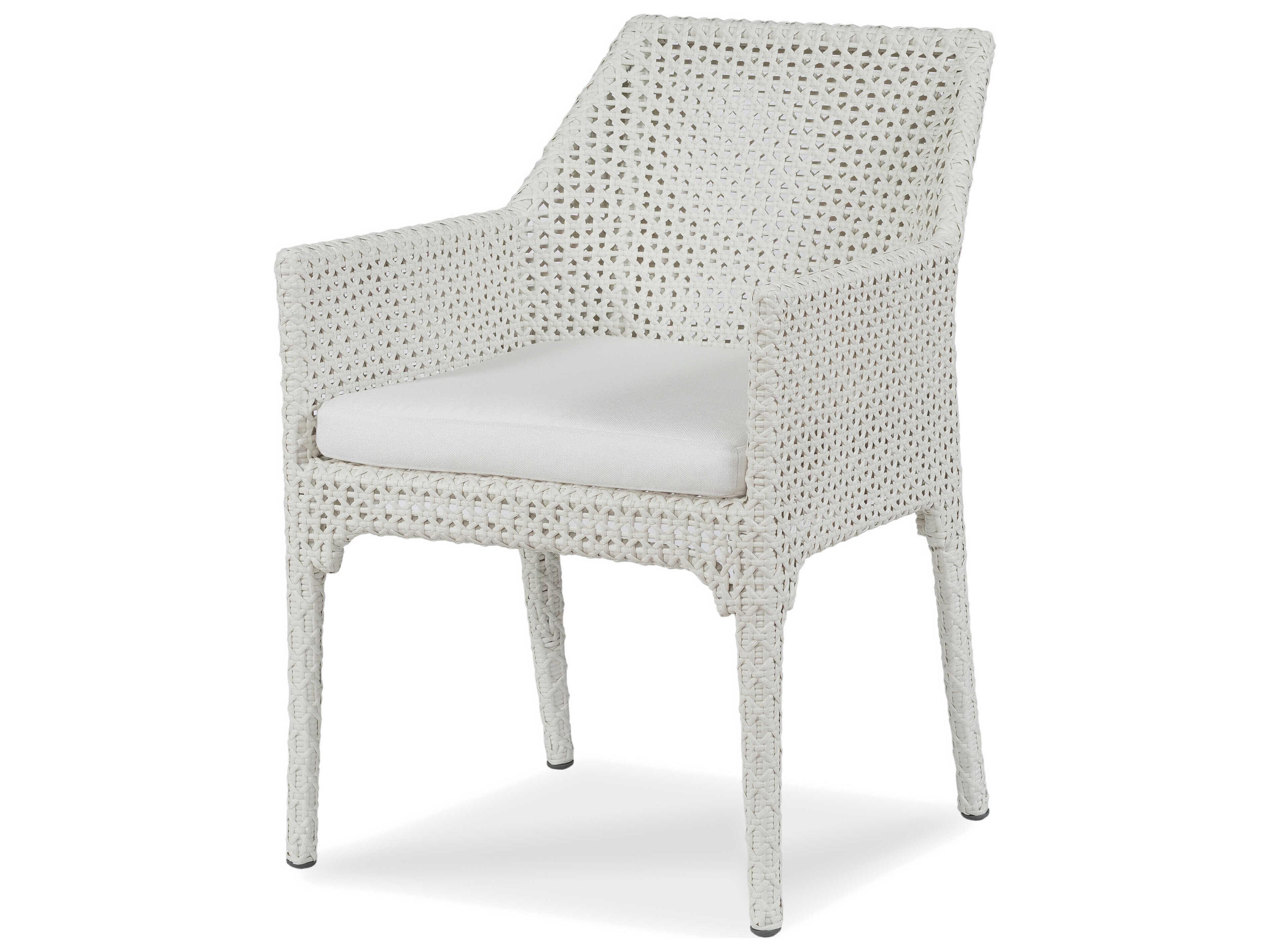 Tangier Chalk White Wicker Cushion Dining Chair