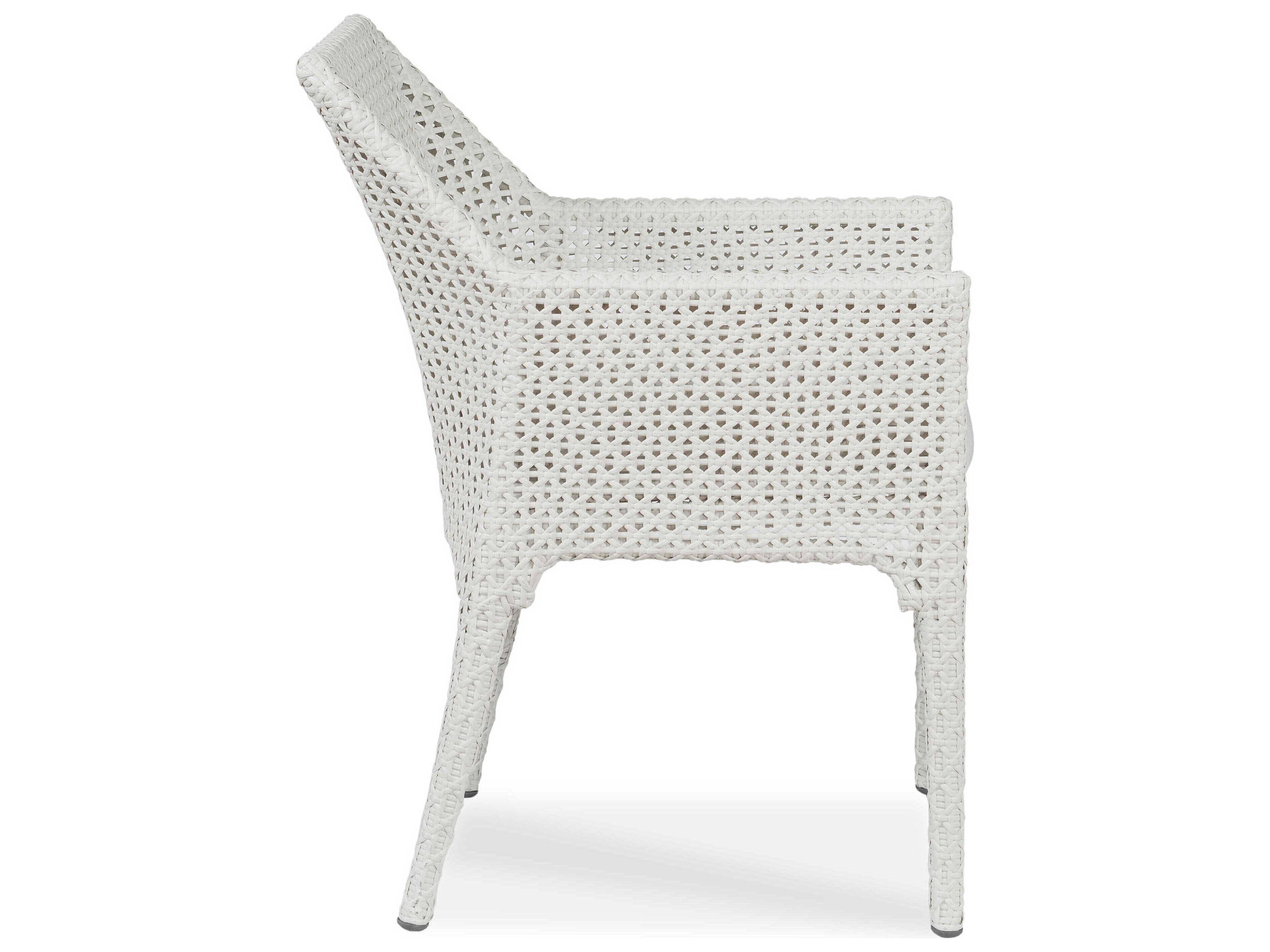 Century Outdoor Tangier Chalk White Wicker Cushion Dining Chair