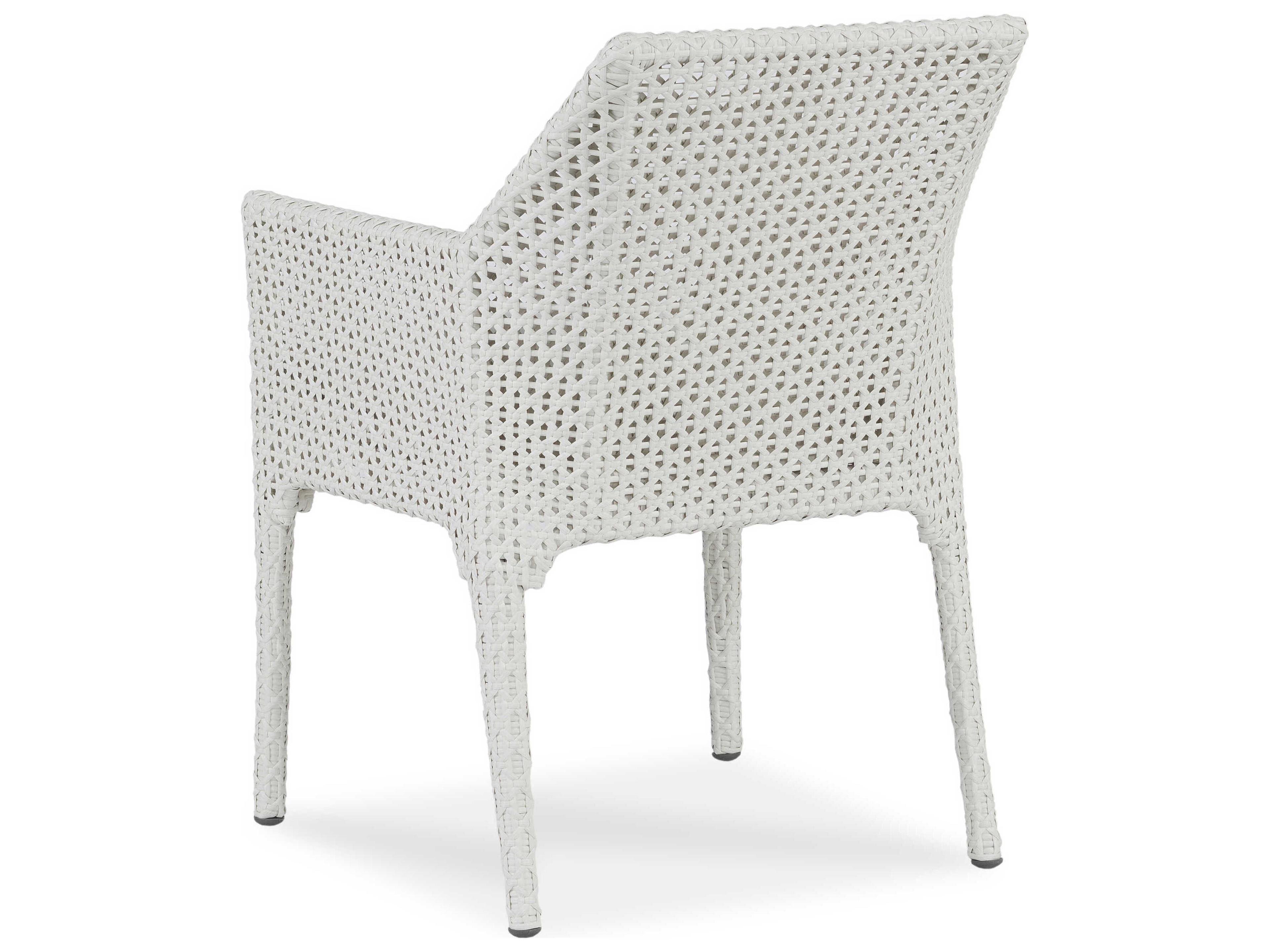 Century Outdoor Tangier Chalk White Wicker Cushion Dining Chair