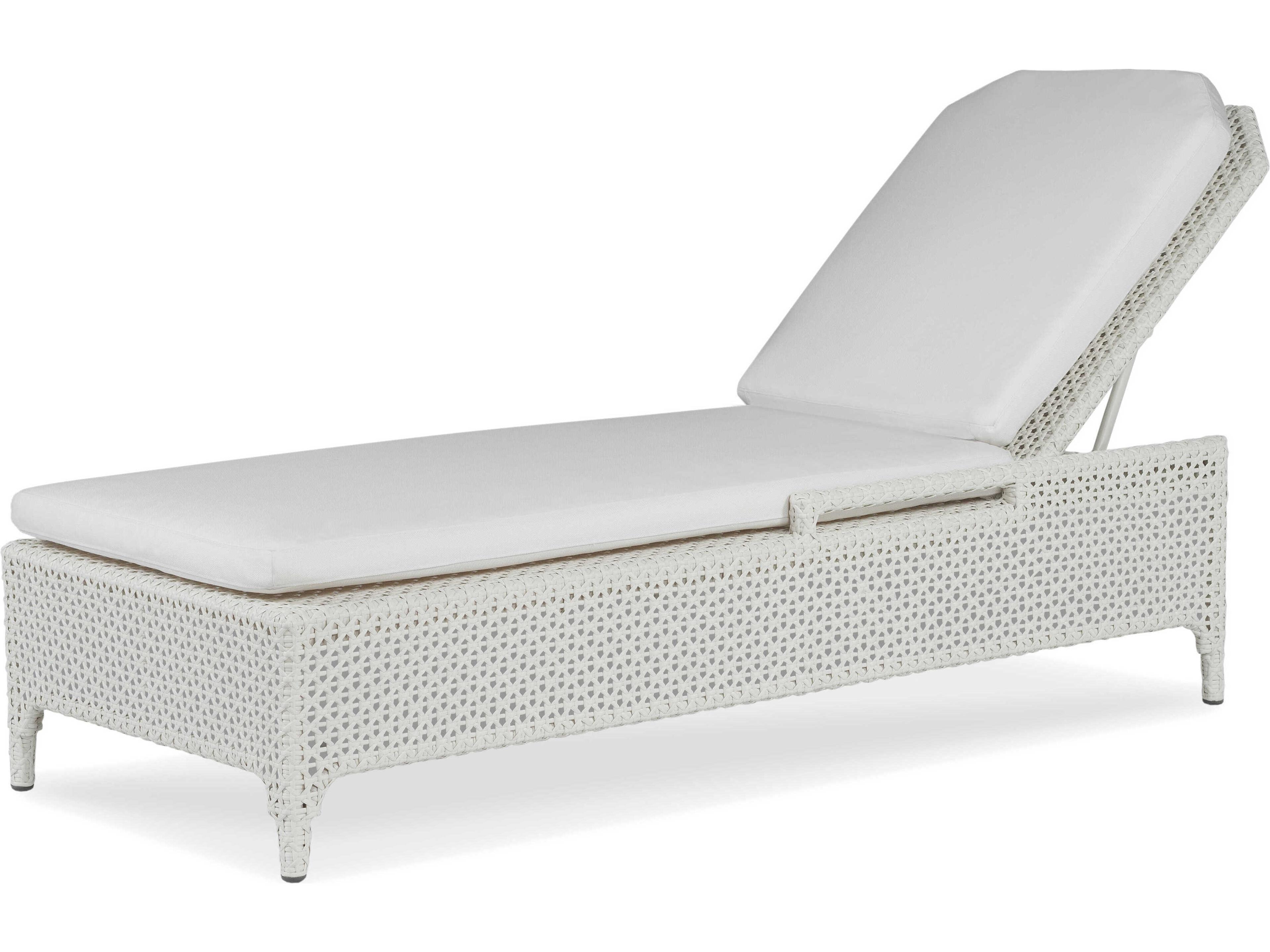 Tangier Chalk White Wicker Cushion Chaise Lounge