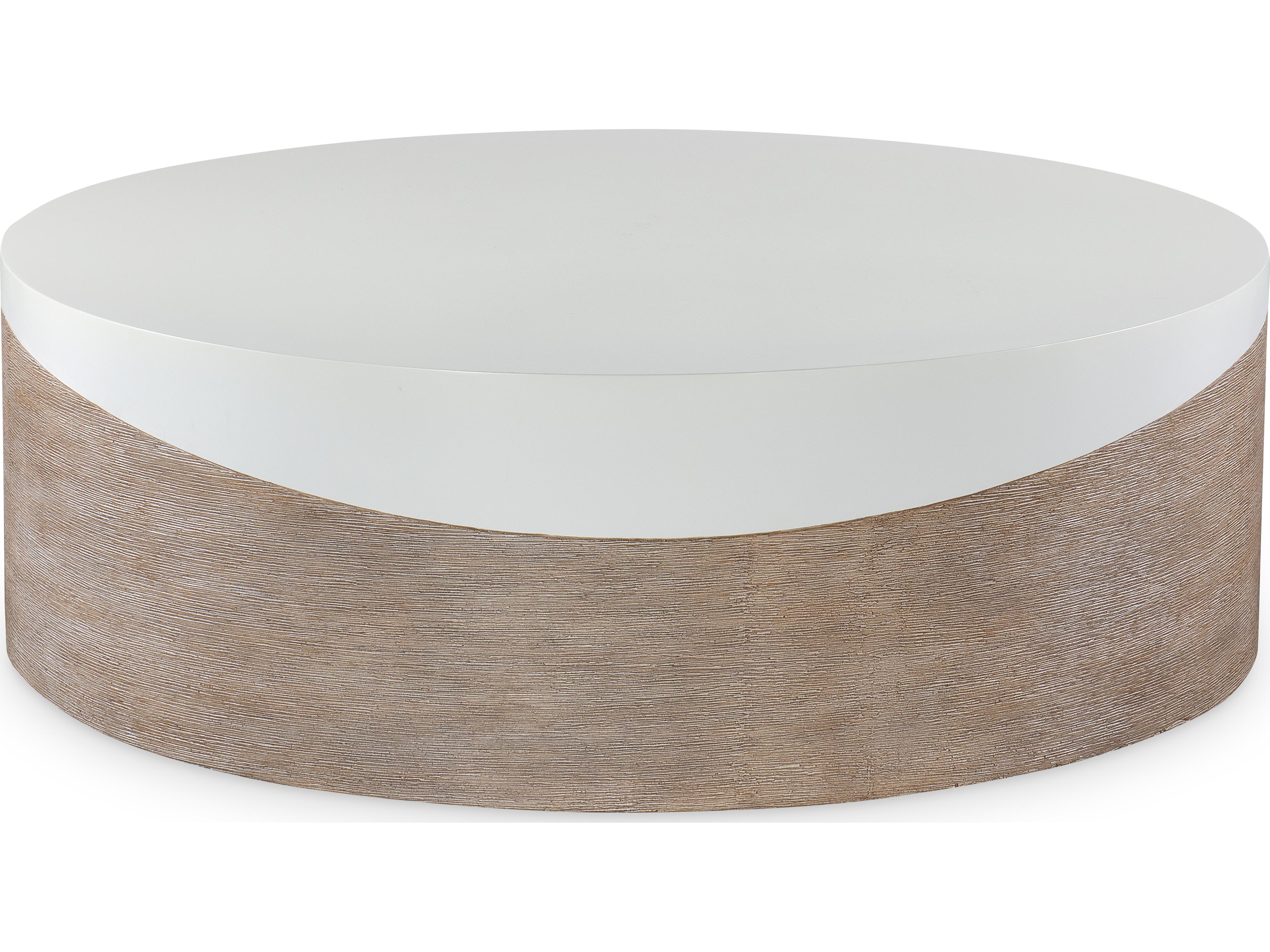 Complements Concrete Danny Round Faux Oak Top Coffee Table